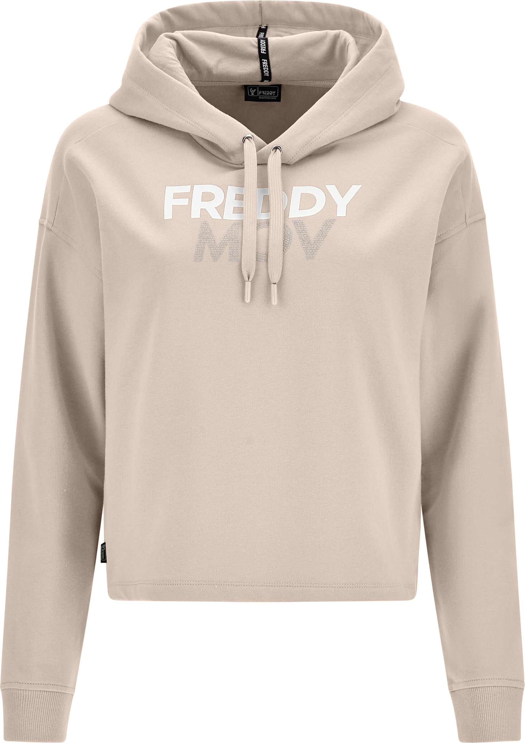 Freddy Felpa corta con cappuccio e stampa a contrasto Almond Peach Donna Small