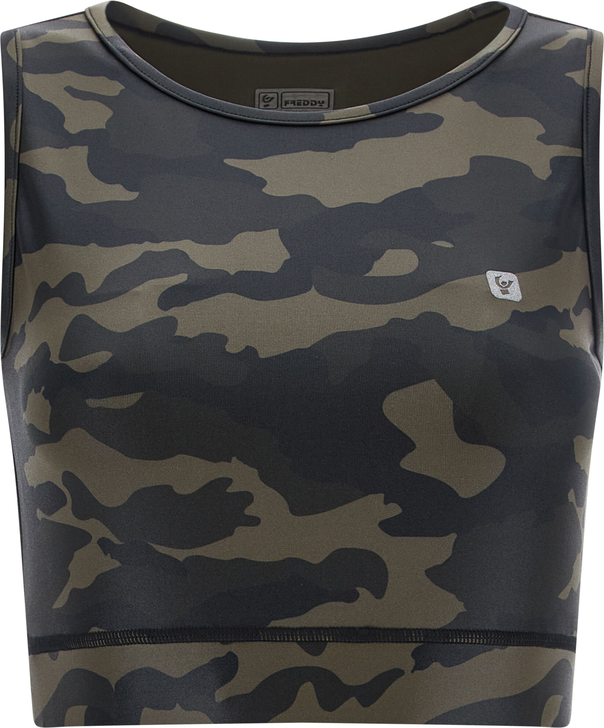 Freddy Top sportivo camouflage in tessuto tecnico effetto glitter Mimetic Allover + Coated Donna Small