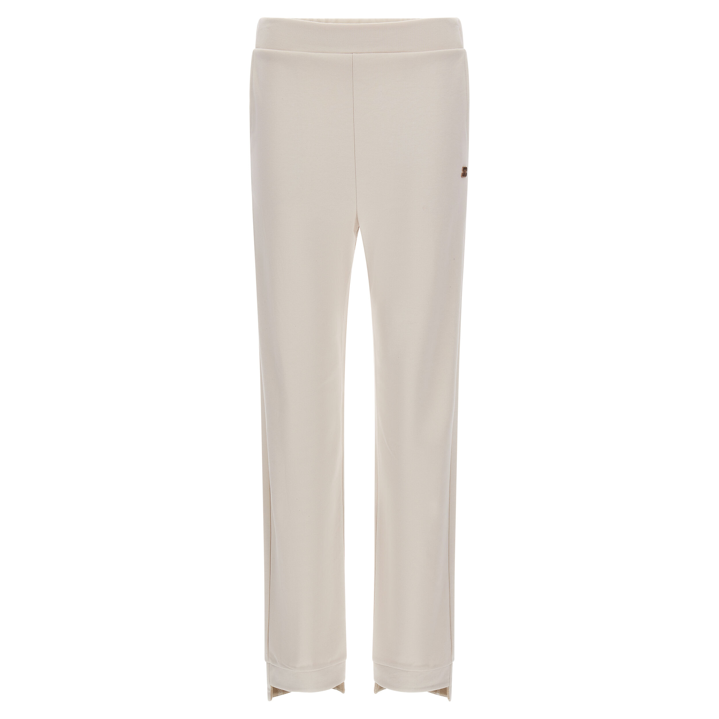 Freddy Pantaloni in punto milano con fondo risvoltabile tartan Beige-Check Beige Donna Large