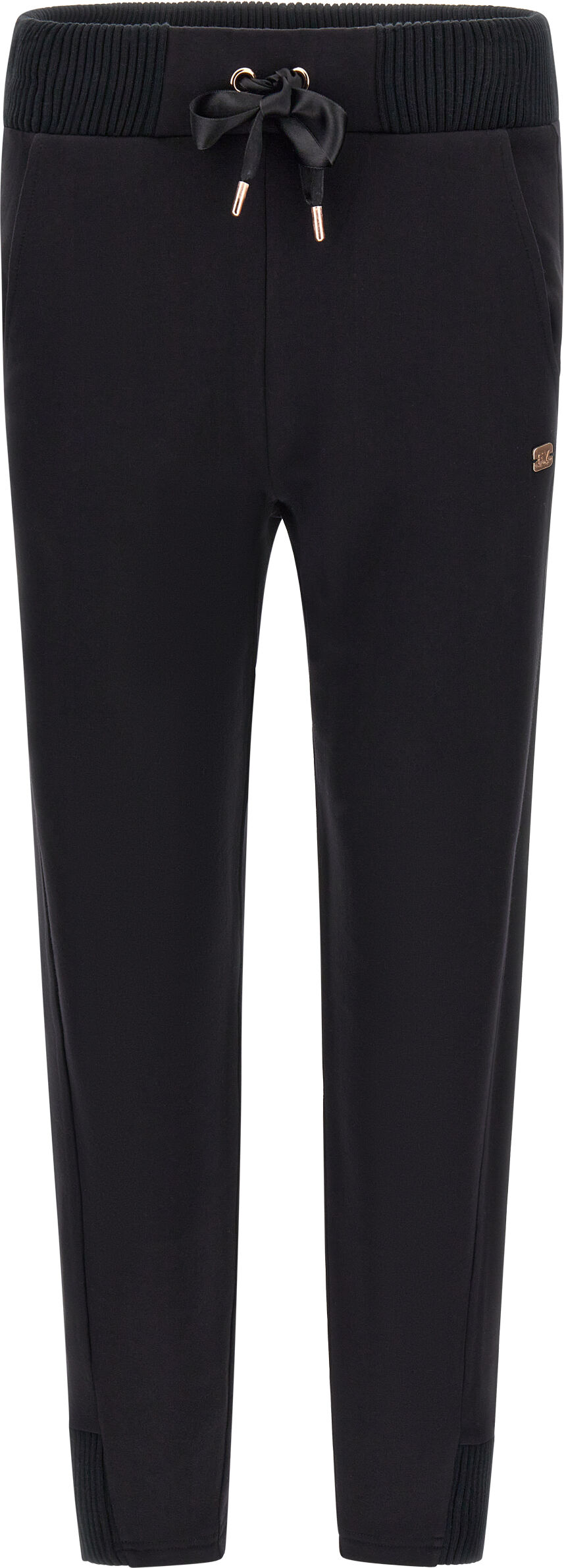 Freddy Pantaloni in felpa di viscosa con inserti in costina Nero Donna Medium