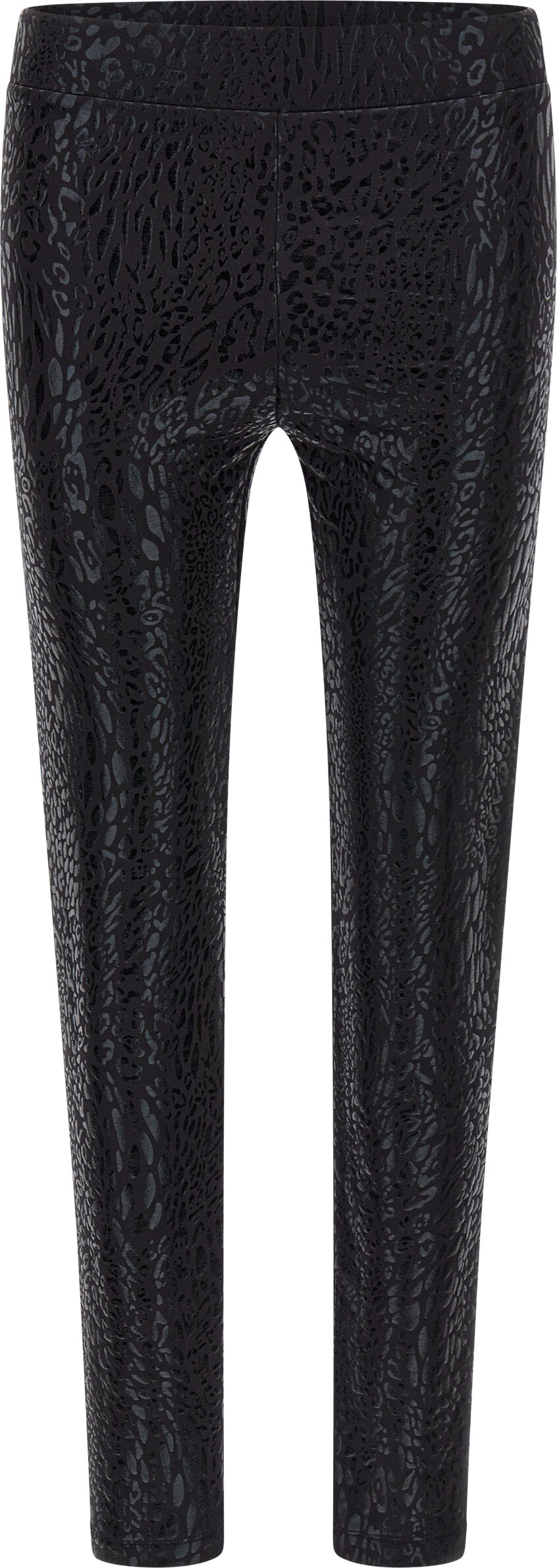 Freddy Pantaloni in felpa viscosa stampata animalier lucido in tono Leopard Animal Allover Black Donna Extra Small