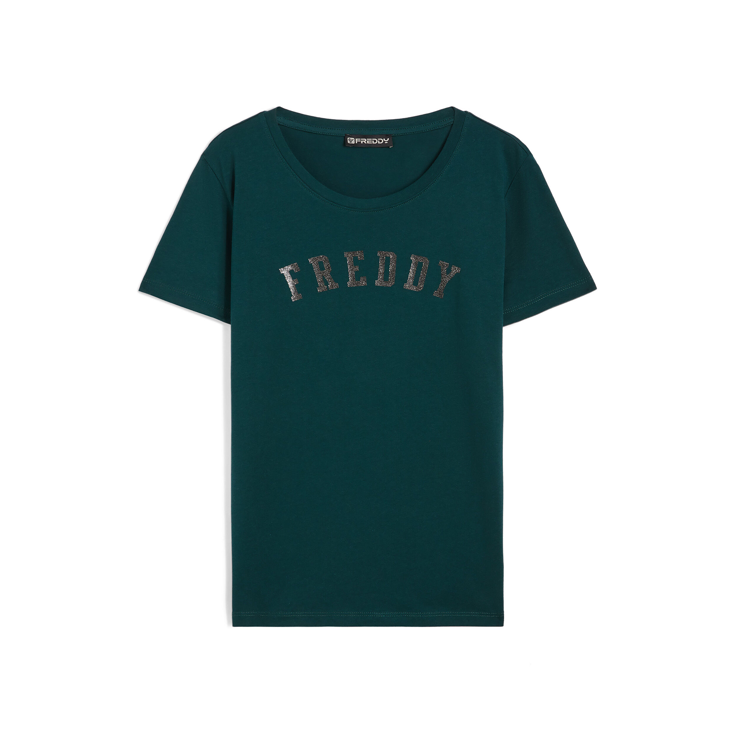 Freddy T-shirt in jersey leggero con scollo tondo e stampa glitter Ponderosa Pine Donna Medium