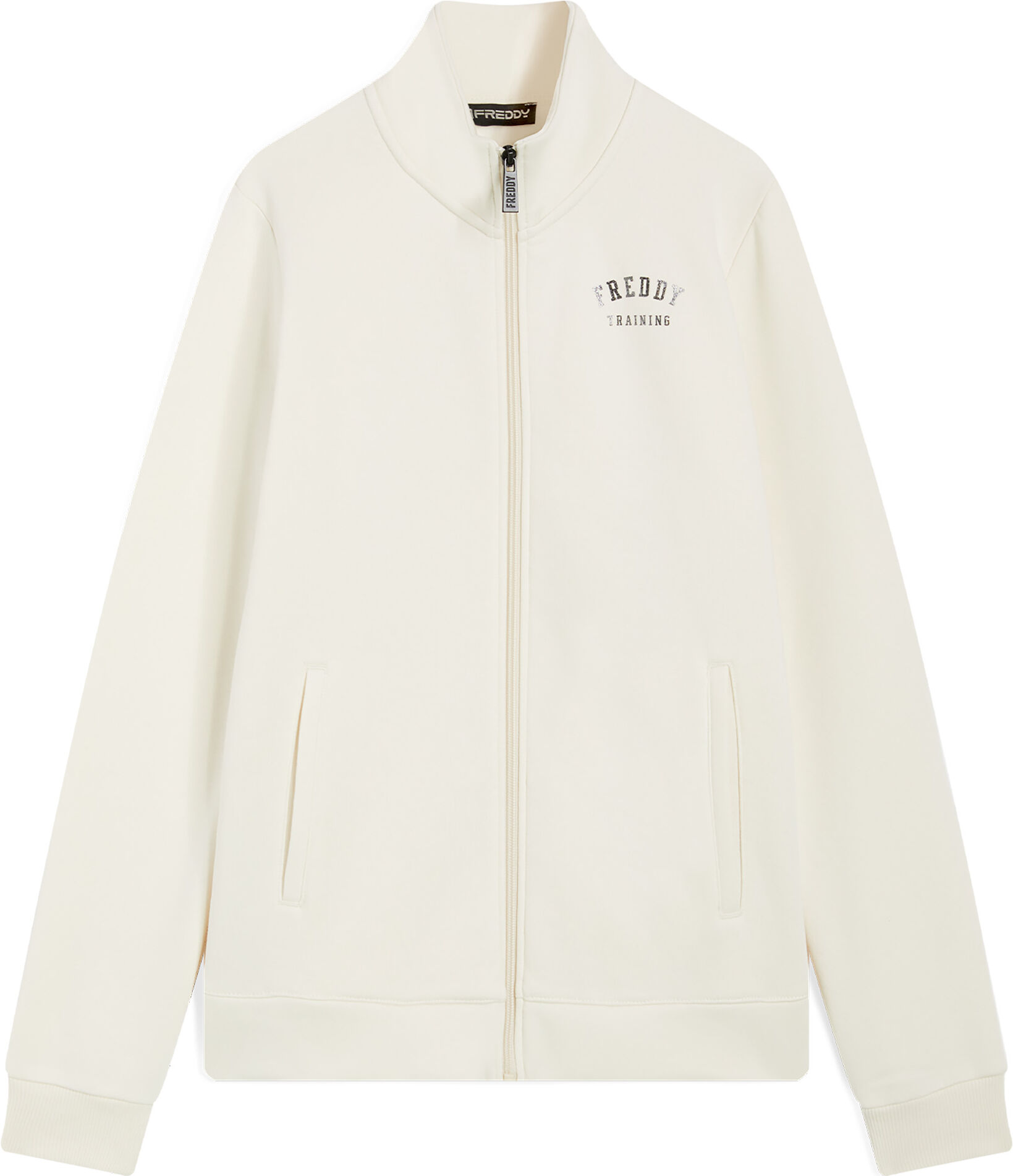 Freddy Felpa chiusura zip con collo alto e spacchetti sul fondo Eggnog Donna Extra Large