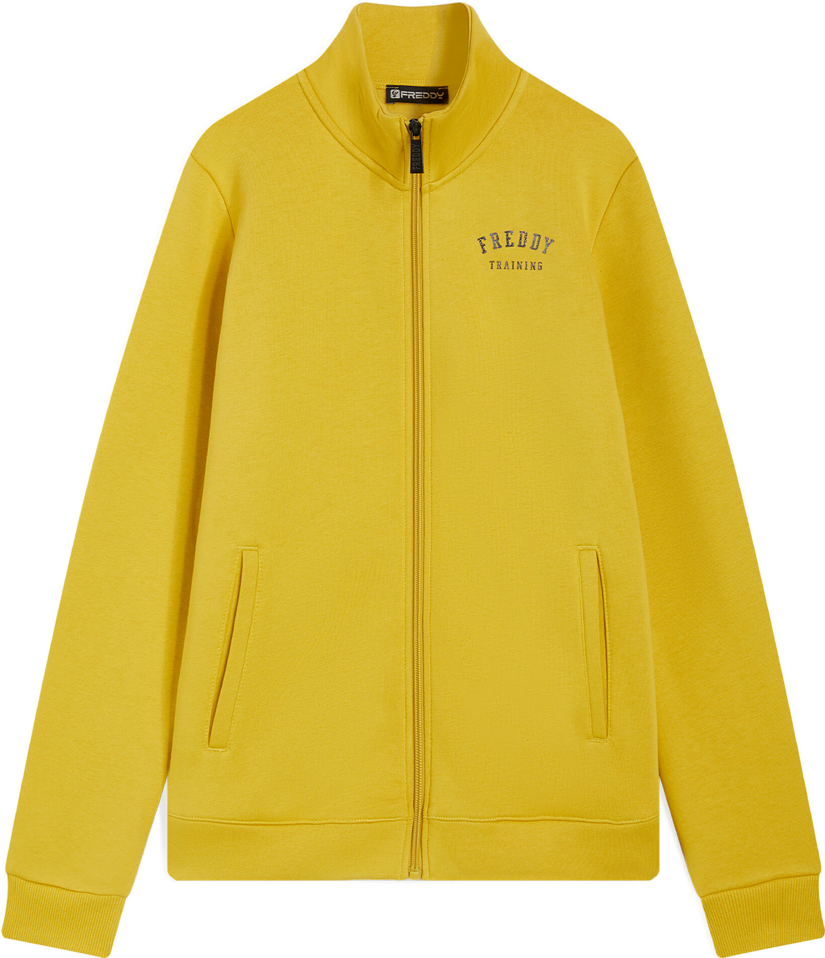 Freddy Felpa chiusura zip con collo alto e spacchetti sul fondo Oil Yellow Donna Extra Large