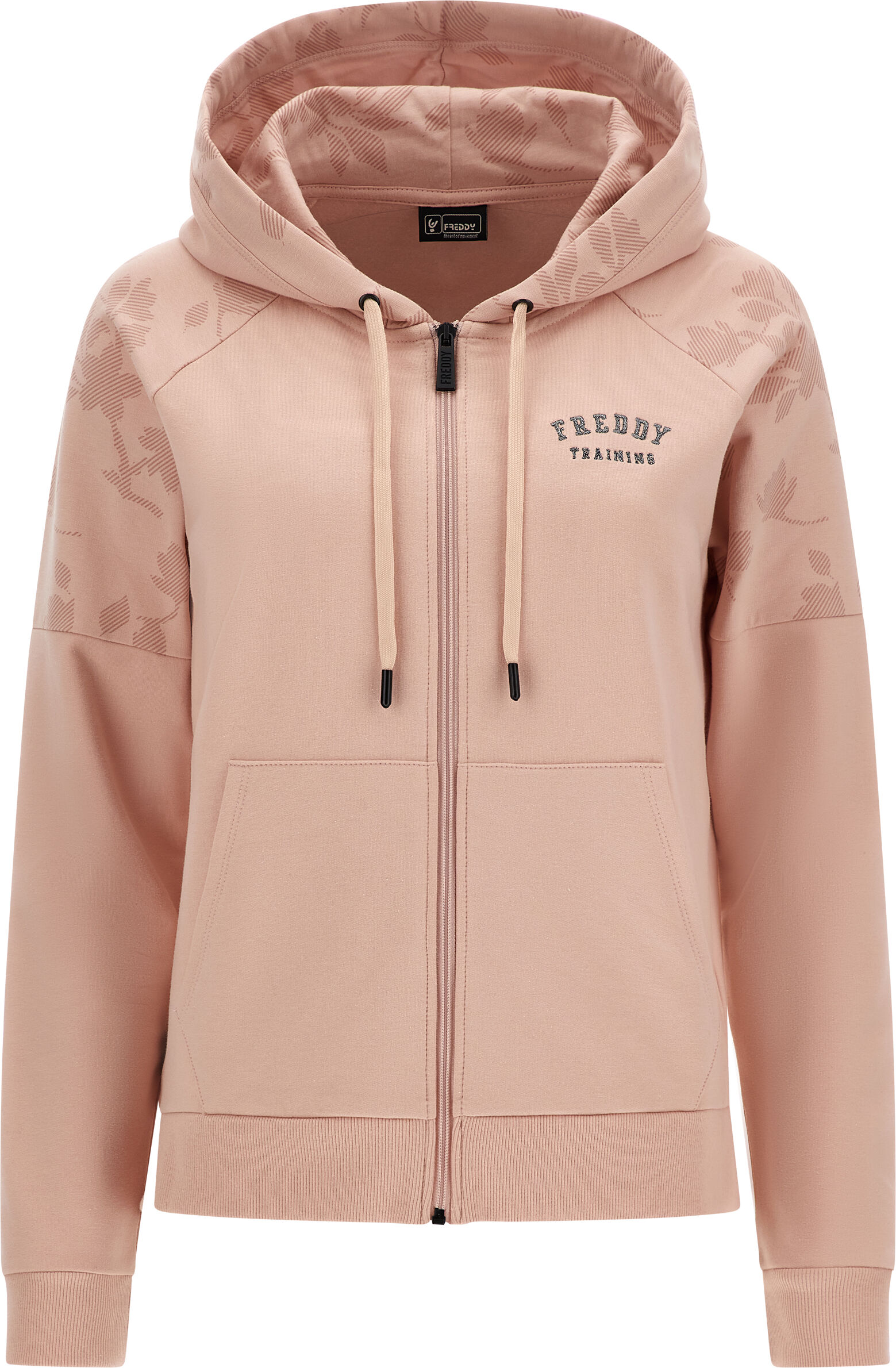 Freddy Felpa zip con spalle e interno cappuccio stampa floreale Pink-Allover Flower Pink Donna Large