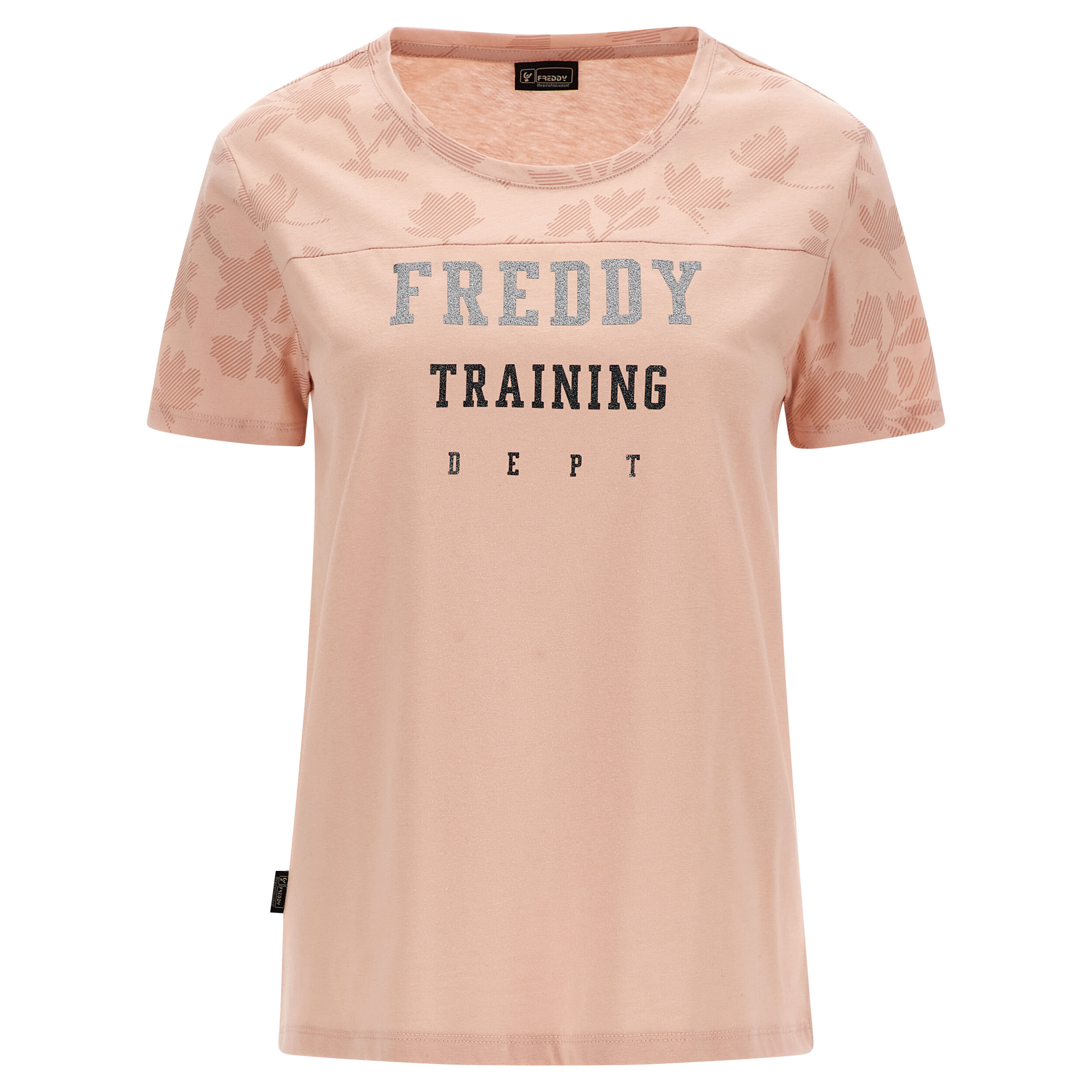 Freddy T-shirt comfort fit con maniche e spalle stampa floreale Pink-Allover Flower Pink Donna Medium