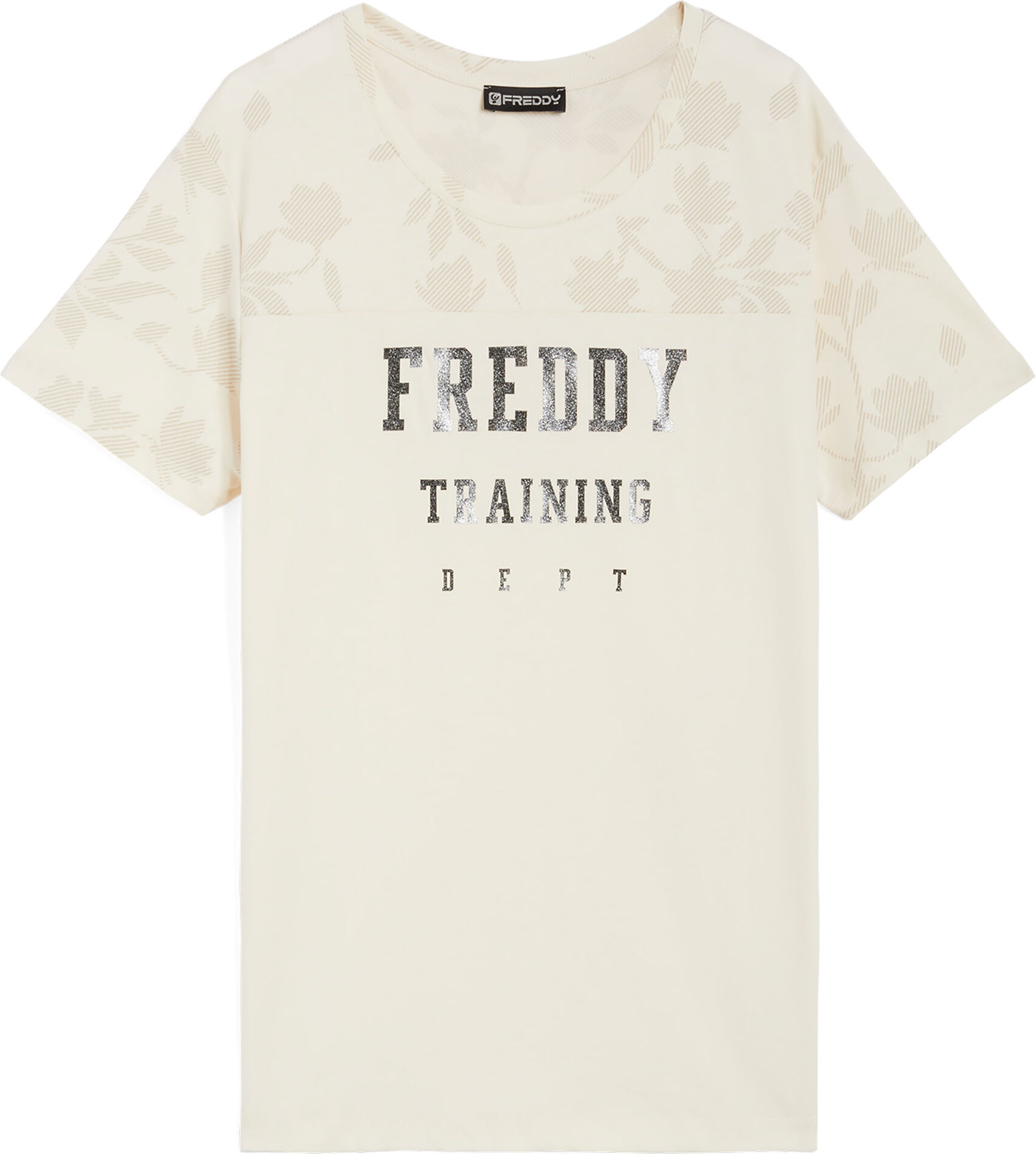 Freddy T-shirt comfort fit con maniche e spalle stampa floreale White-Allover Flower White Donna Small