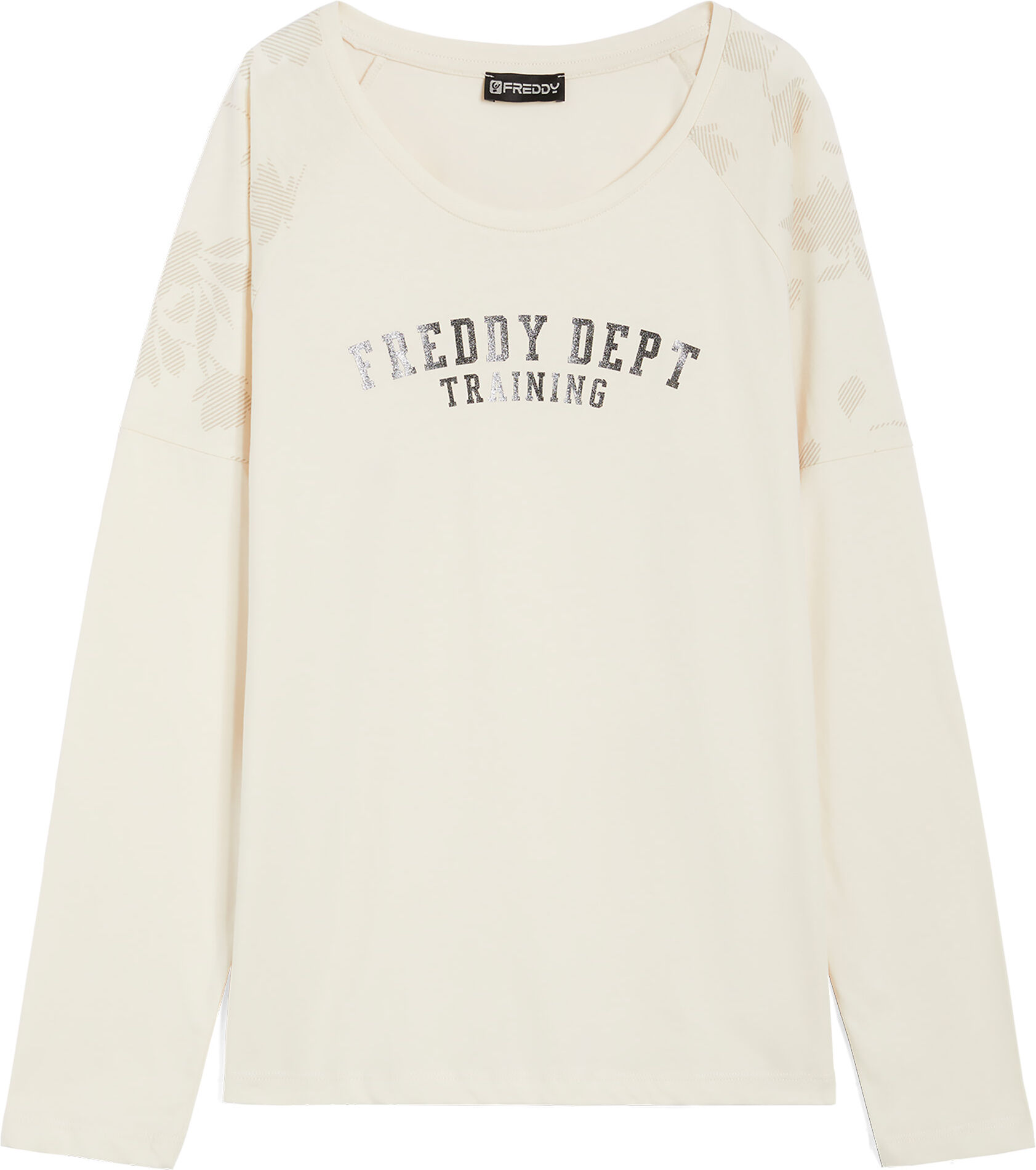 Freddy T-shirt manica lunga con inserti su spalle stampa floreale White-Allover Flower White Donna Medium