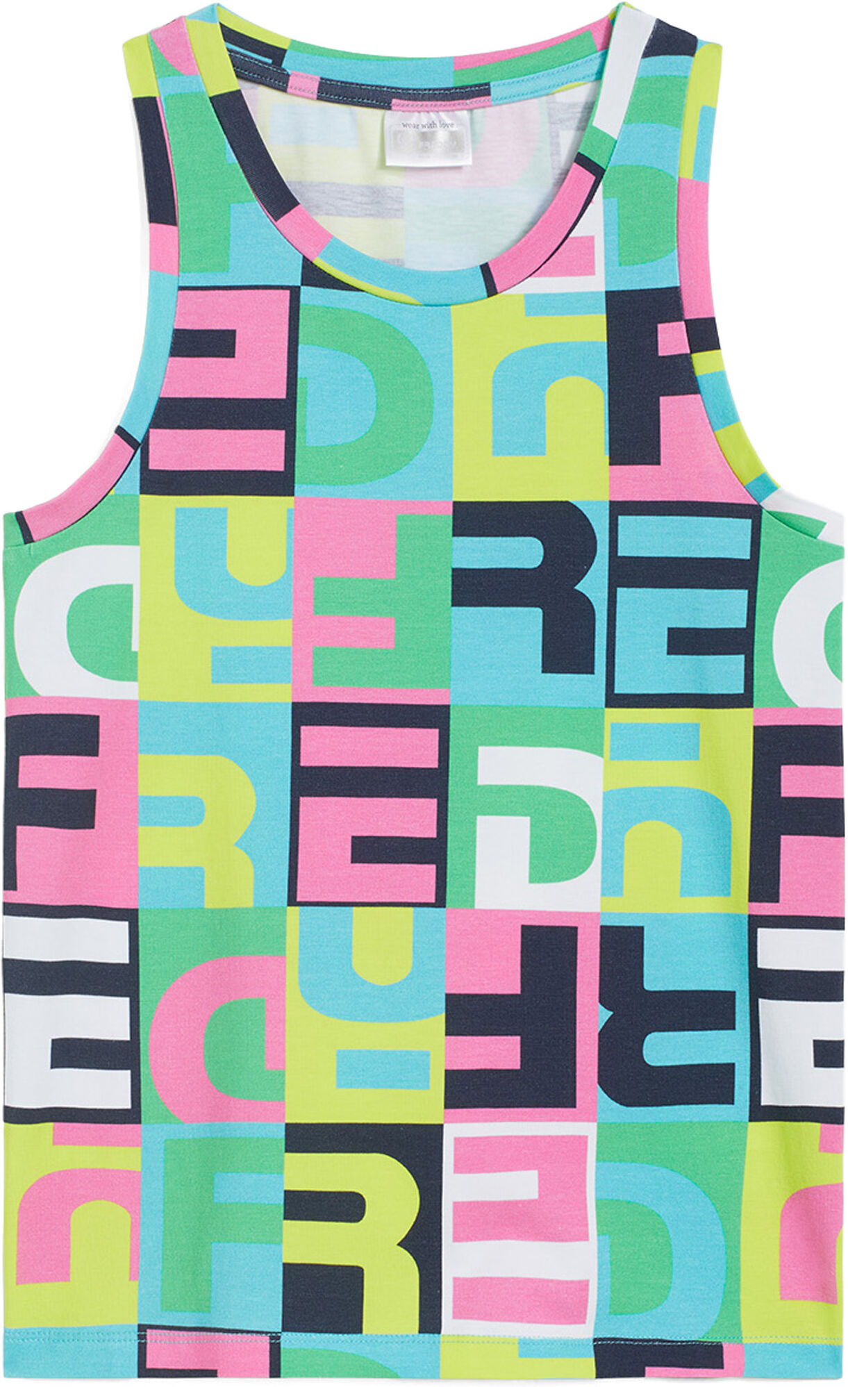 Freddy Canotta da bambina in jersey fantasia multicolore Multicolor Junior 4 Anni