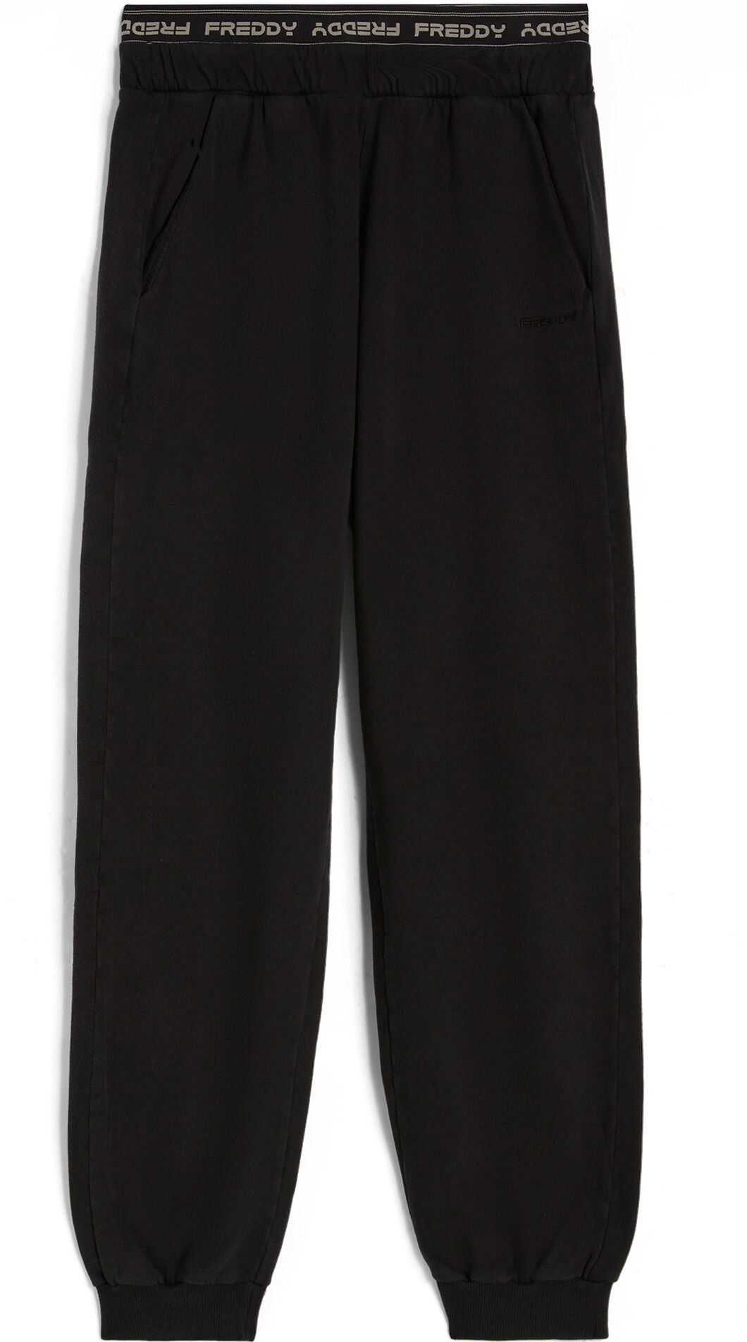 Freddy Pantaloni joggers in felpa invernale con elastico logato Black Direct Dyed Donna Medium