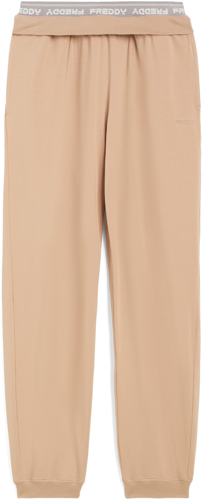 Freddy Pantaloni joggers in jersey con elastico logato scopribile Warm Taupe Donna Medium