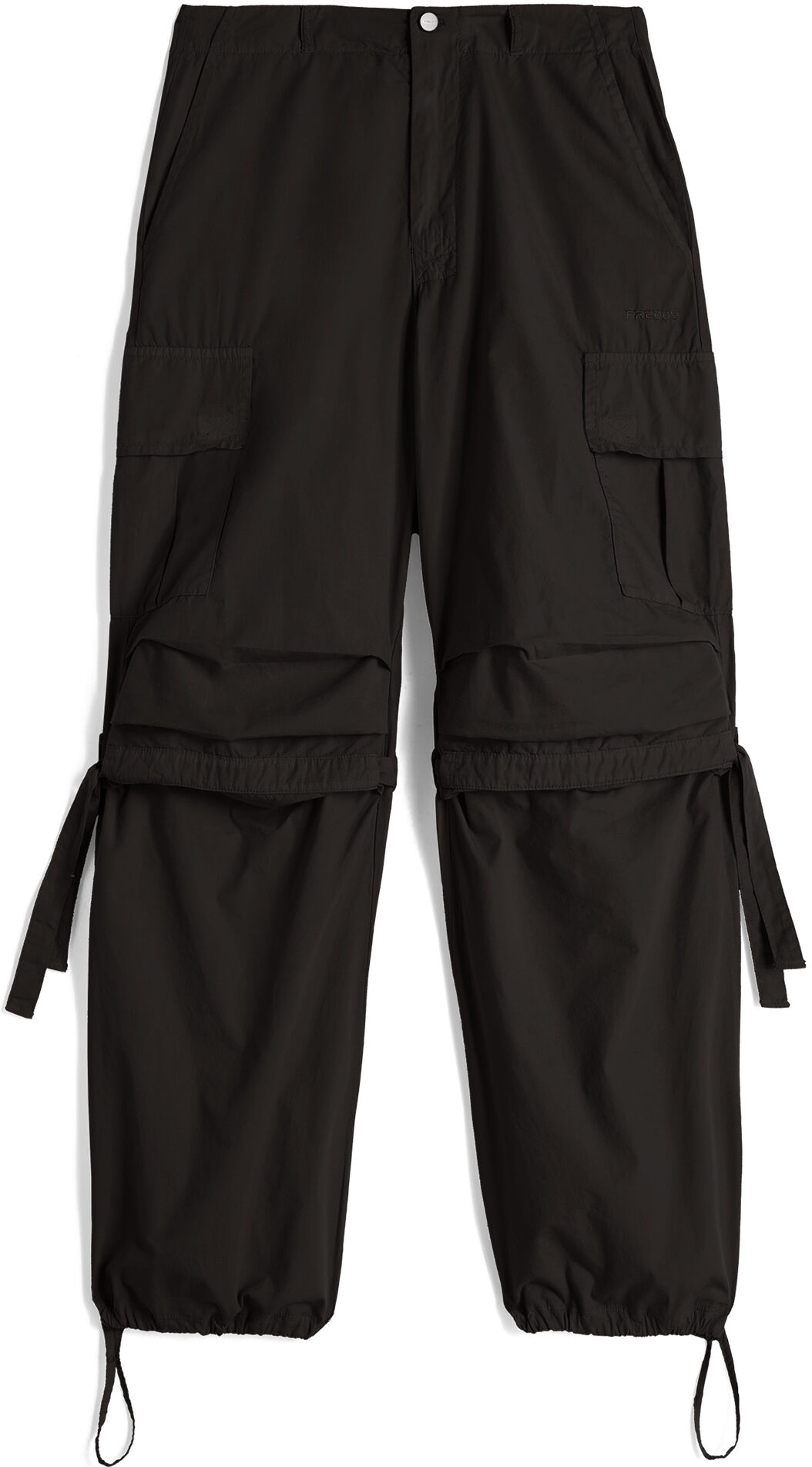 Freddy Pantaloni cargo da donna in tessuto popeline tinto capo Black Direct Dyed Donna Xxs