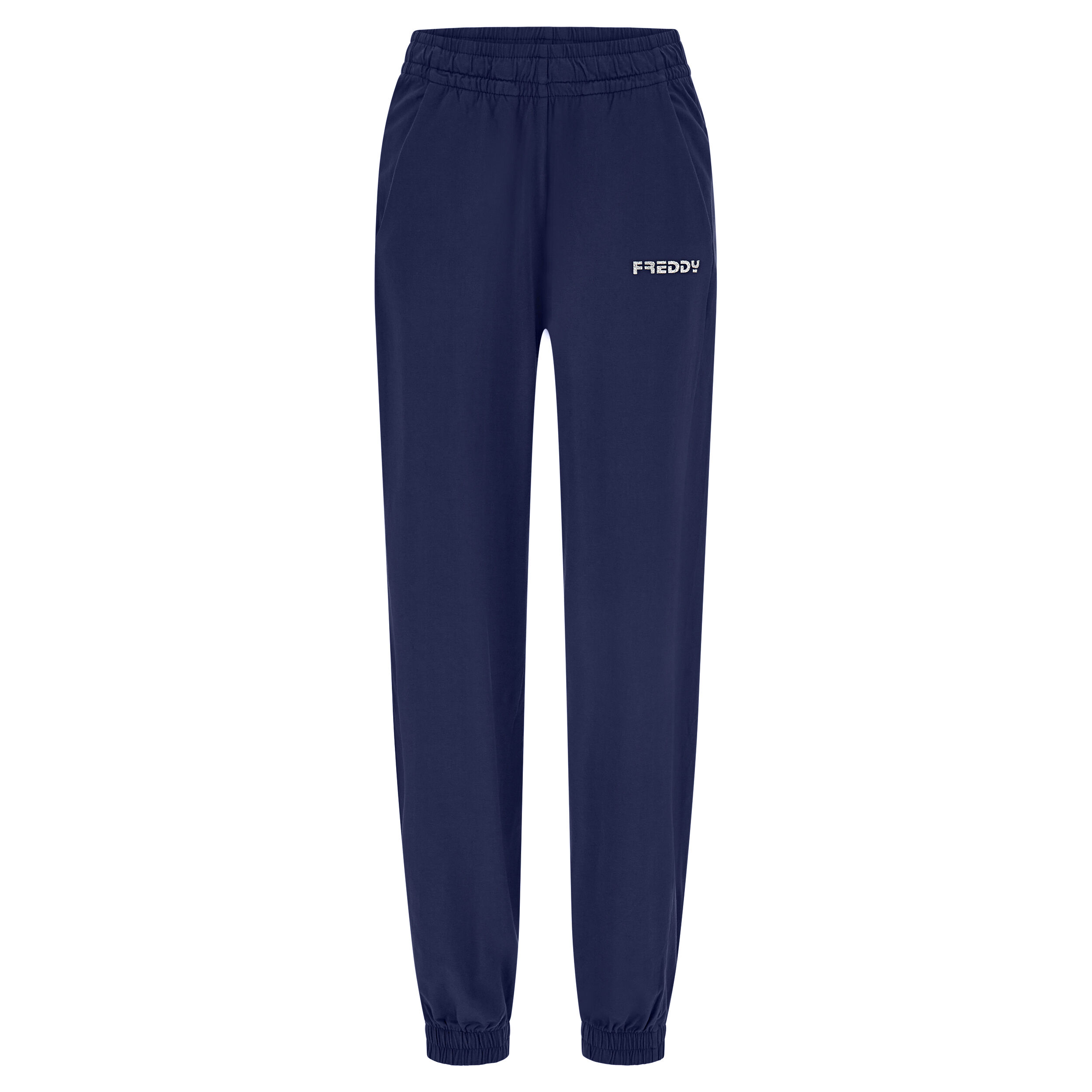 Freddy Pantaloni sportivi in jersey vita e fondo con elastico Night Blue Direct Dyed Donna Small