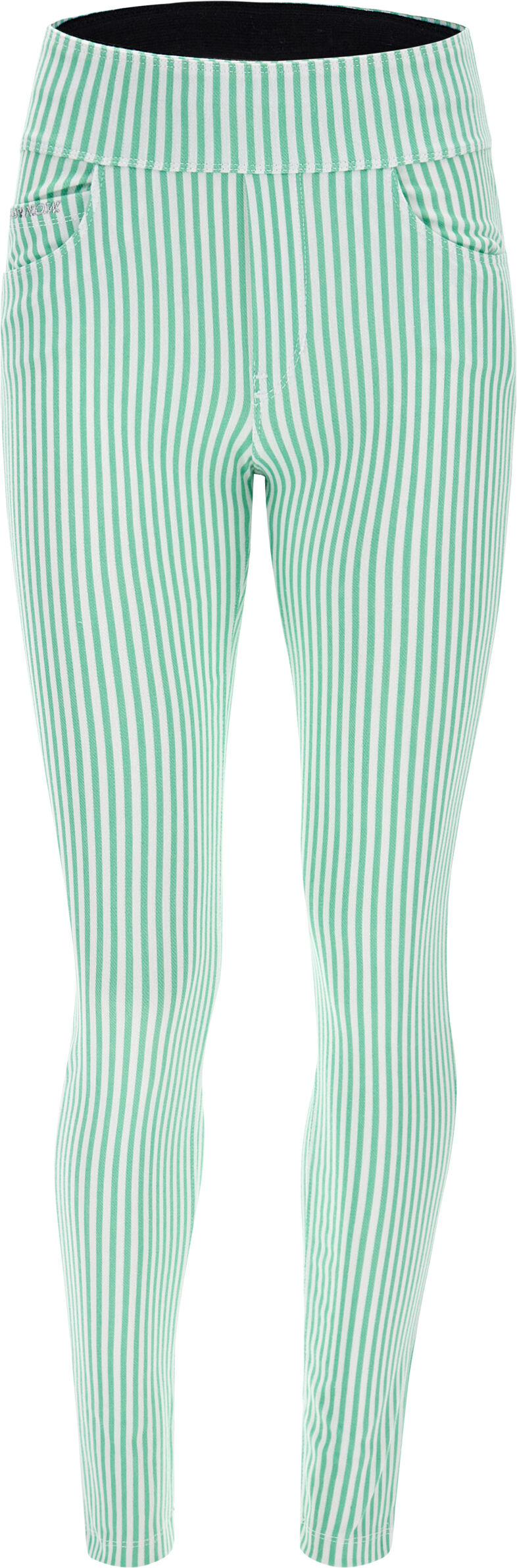 Freddy Pantalone N.O.W.® vita risvoltabile in jersey drill a righe pastello Green Ash-White Stripes Donna Medium