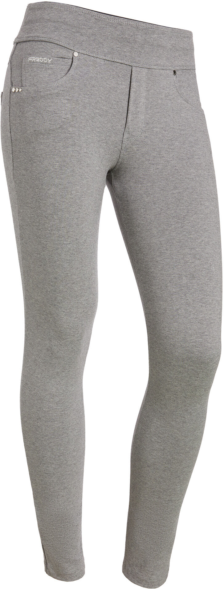 Freddy Pantaloni N.O.W.® skinny vita media risvoltabile in jersey Grigio Mélange Donna Small