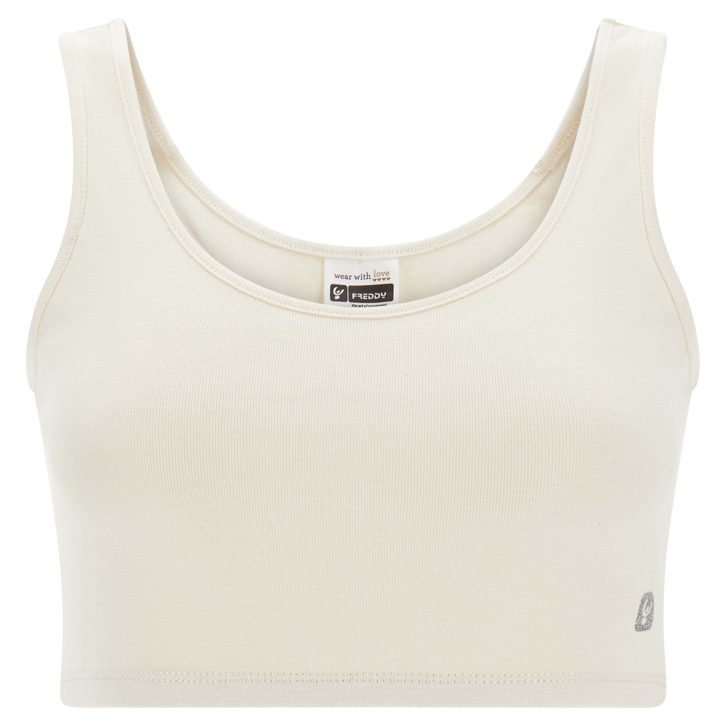 Freddy Top da donna in jersey di cotone con spalline regular Eggnog Donna Small