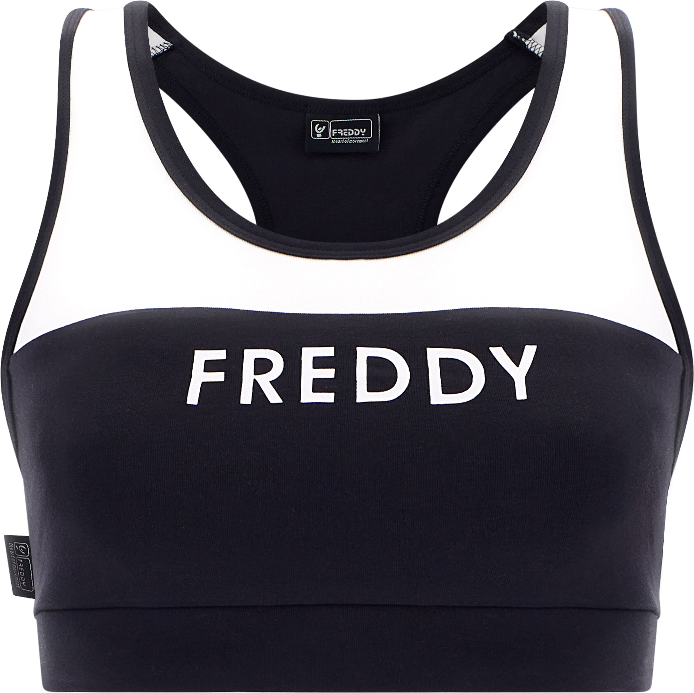 Freddy Reggiseno sportivo sostegno medio stampa in rilievo Nero-Bianco Donna Large