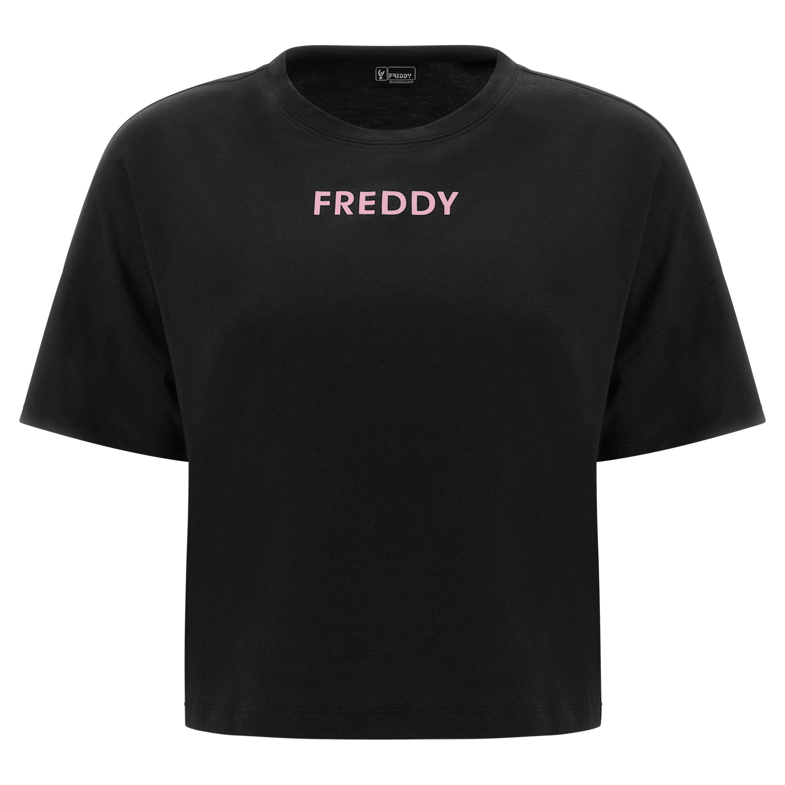 Freddy T-shirt croppoed comfort con stampa  a contrasto Black-Lilac Sachet Donna Small