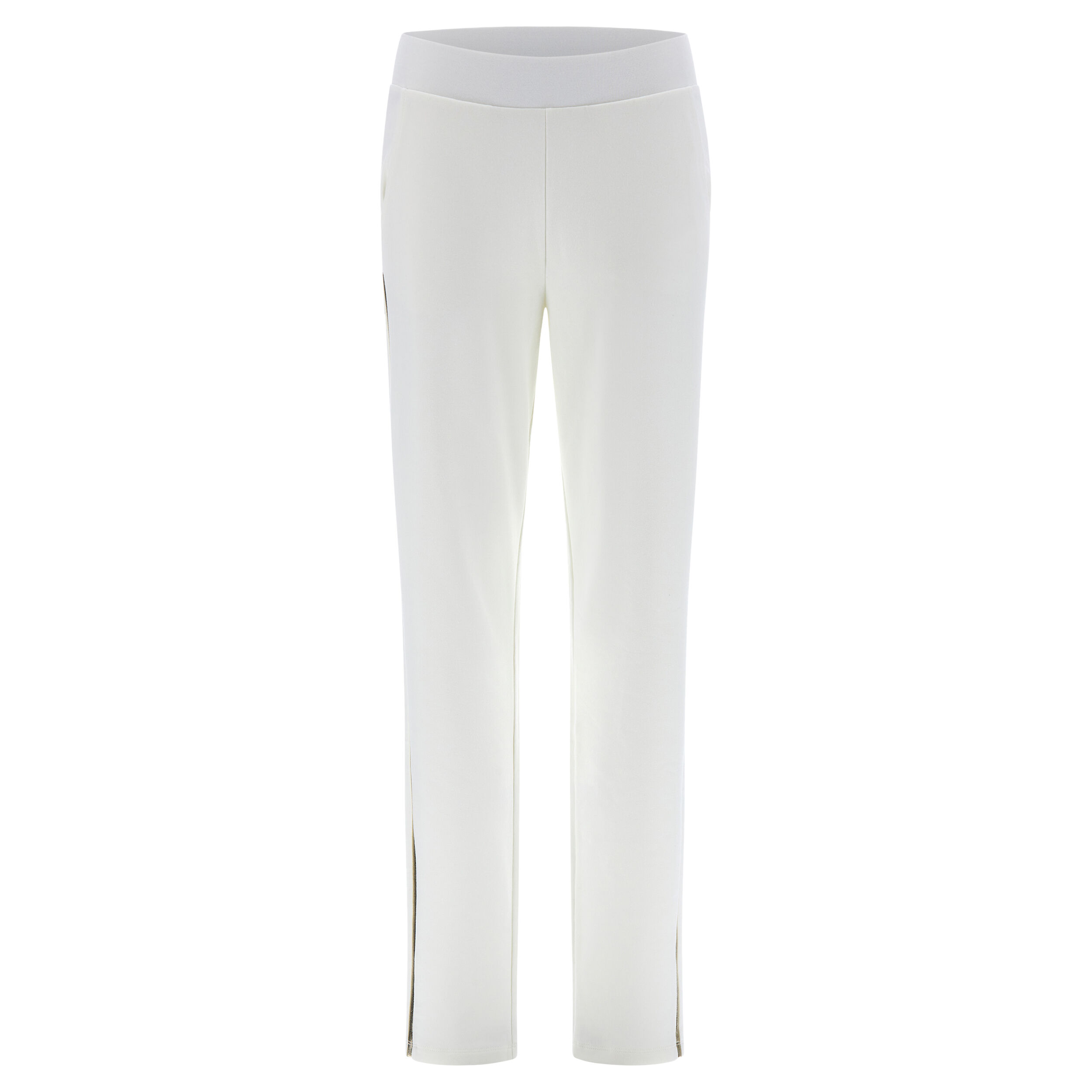 Freddy Pantaloni in french terry modal con banda laterale oro Star White Donna Large