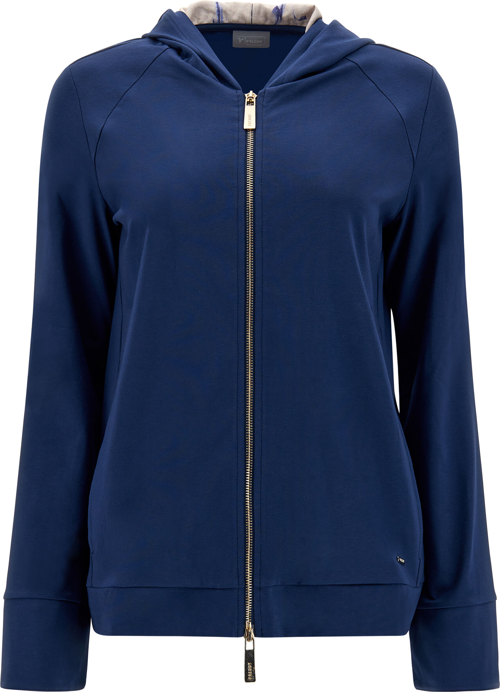 Freddy Felpa full zip interno cappuccio e polsini in toni blu Blue-Allover Flower Blue Donna Small