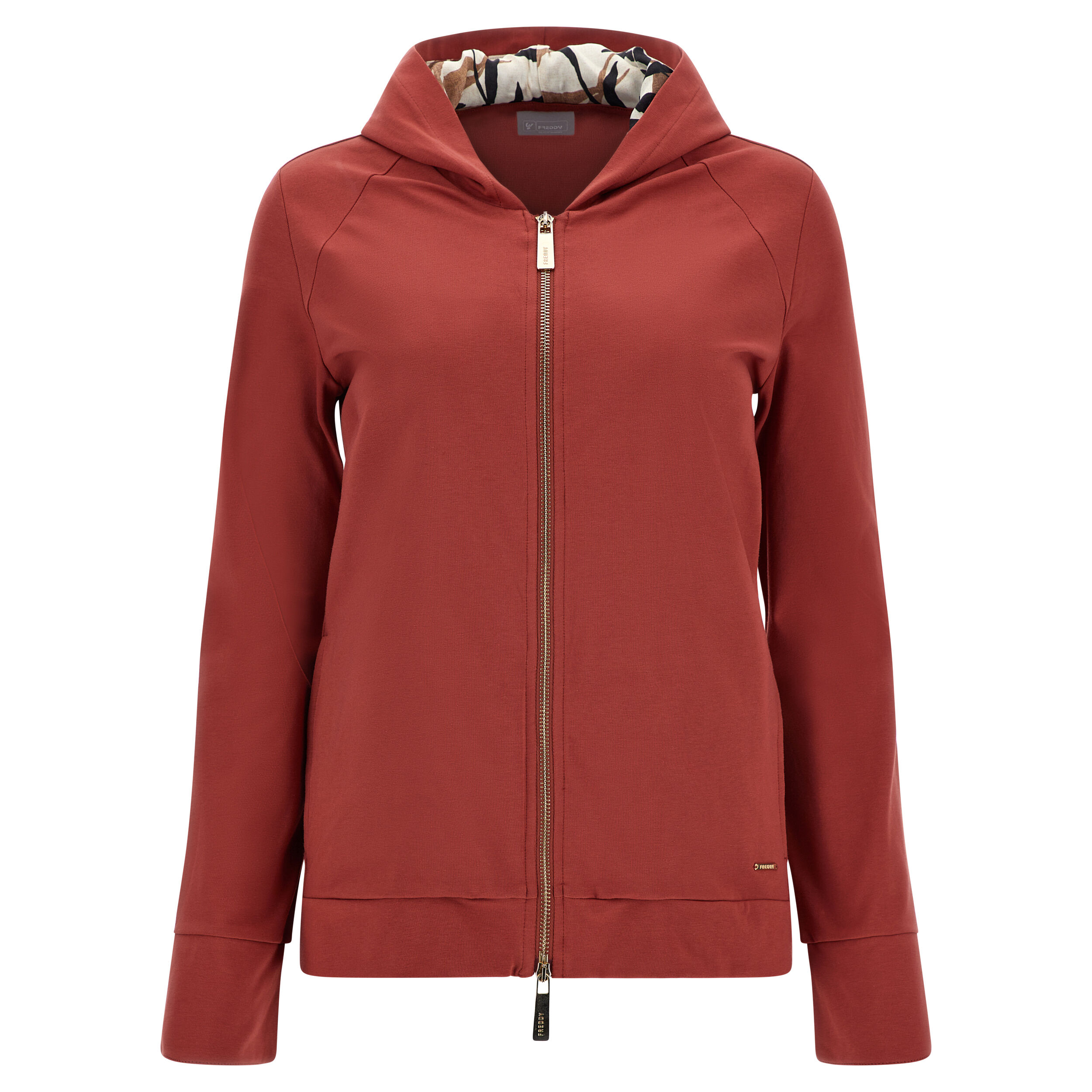 Freddy Felpa full zip interno cappuccio e polsini in toni beige Tandori Red-Allover Flower Donna Extra Small