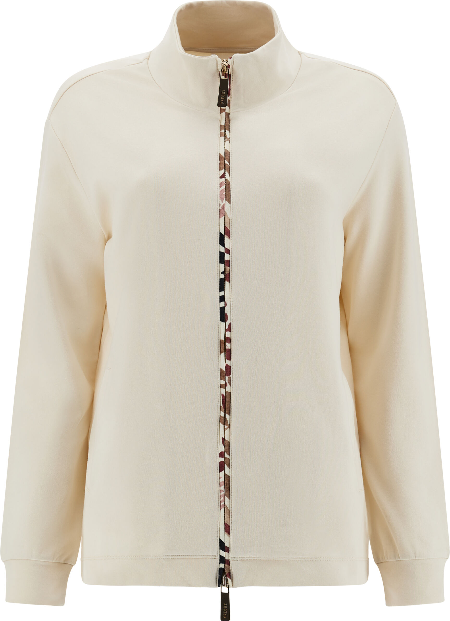 Freddy Felpa con bordature zip e interno del fondo in toni beige White -Allover Flower Donna Medium