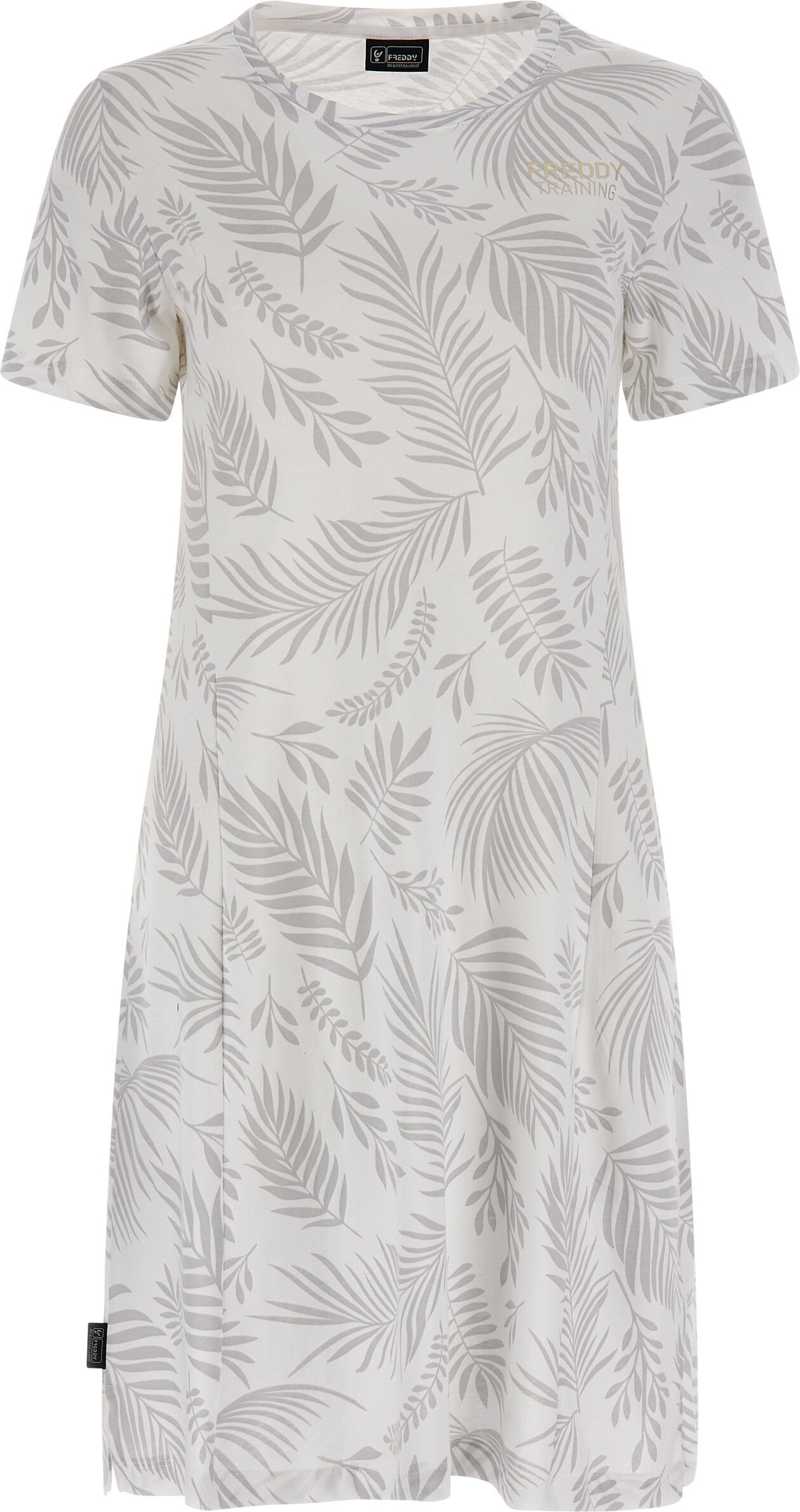 Freddy Abito skater in jersey stampato foliage tropicale all over Allover Leaves White Donna Medium