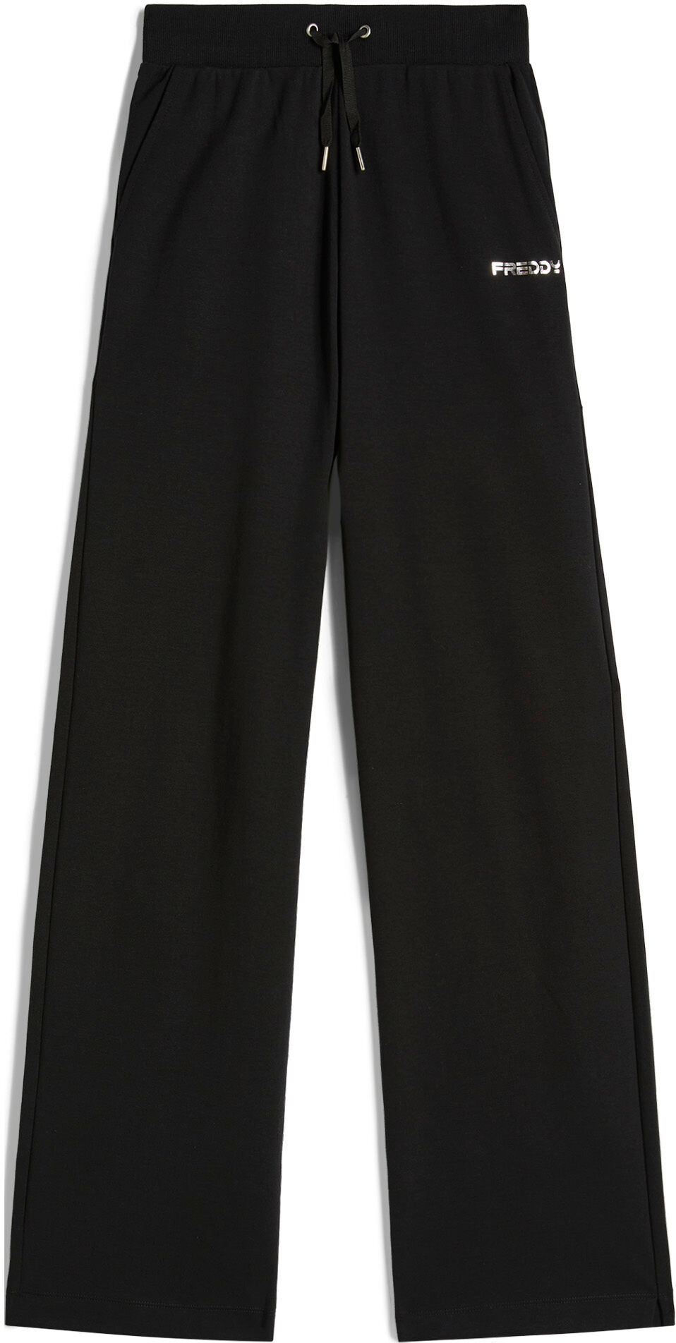 Freddy Pantaloni sportivi in interlock con gamba ampia Nero Donna Medium