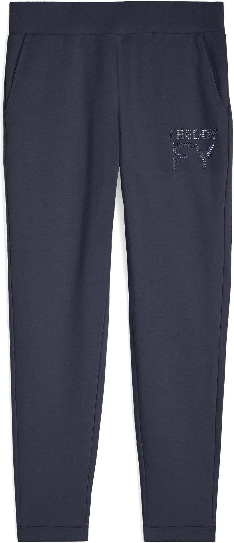 Freddy Pantaloni in french terry modal 7/8 con risvolto sul fondo Blu Navy Donna Medium