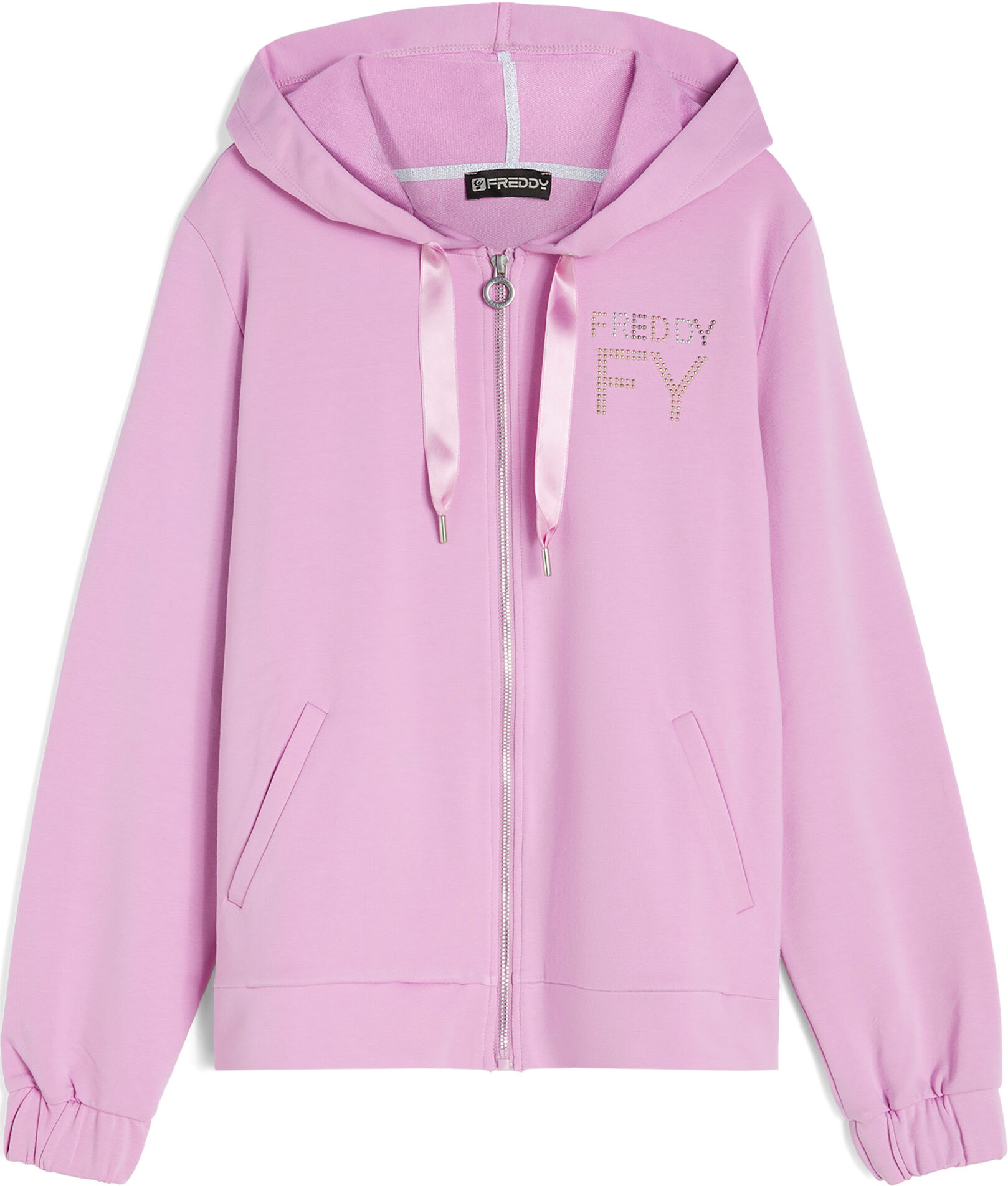 Freddy Felpa donna in french terry modal con cappuccio e zip Orchid Donna Medium