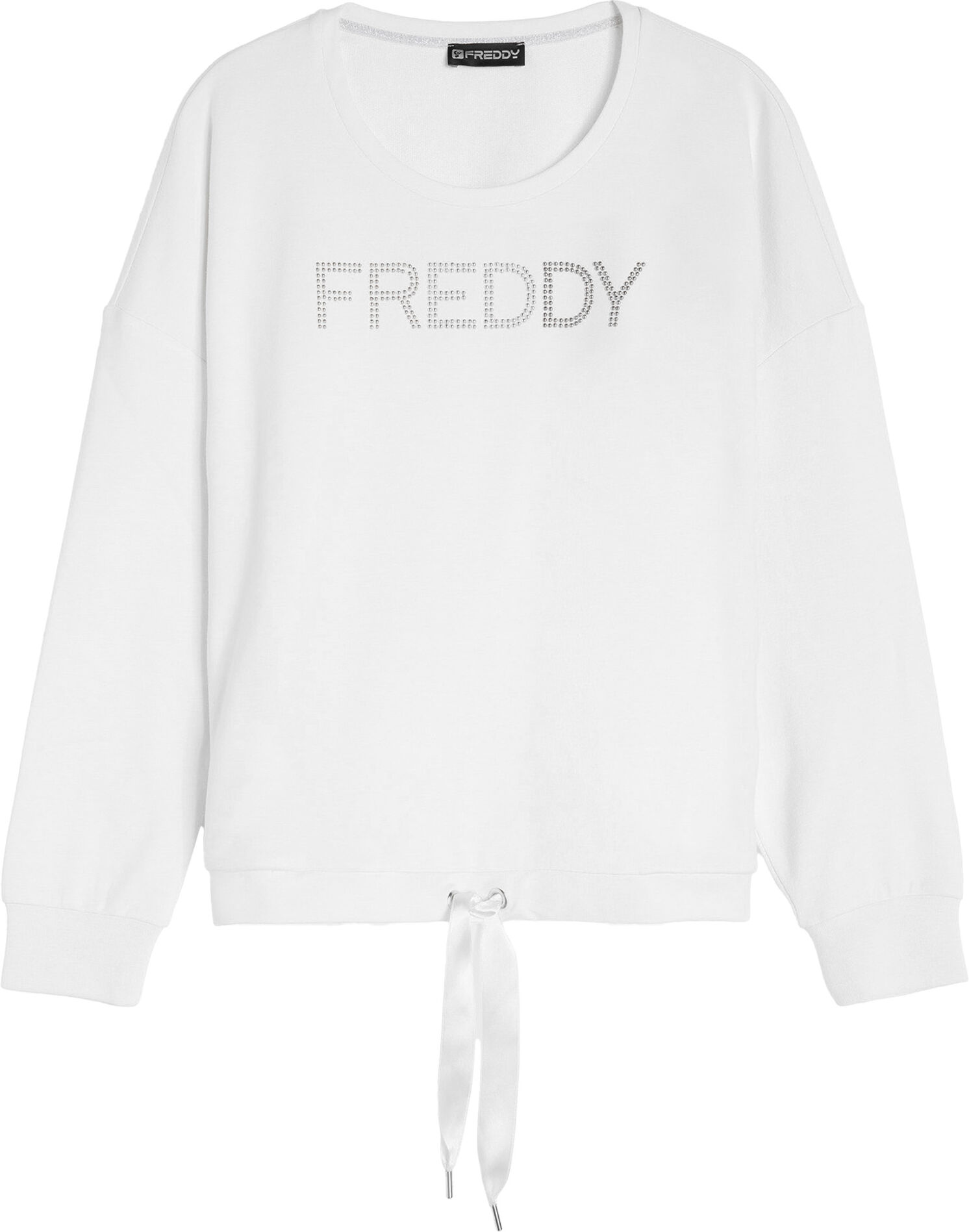 Freddy Felpa donna girocollo con logo composto da borchie metal Bianco Donna Medium