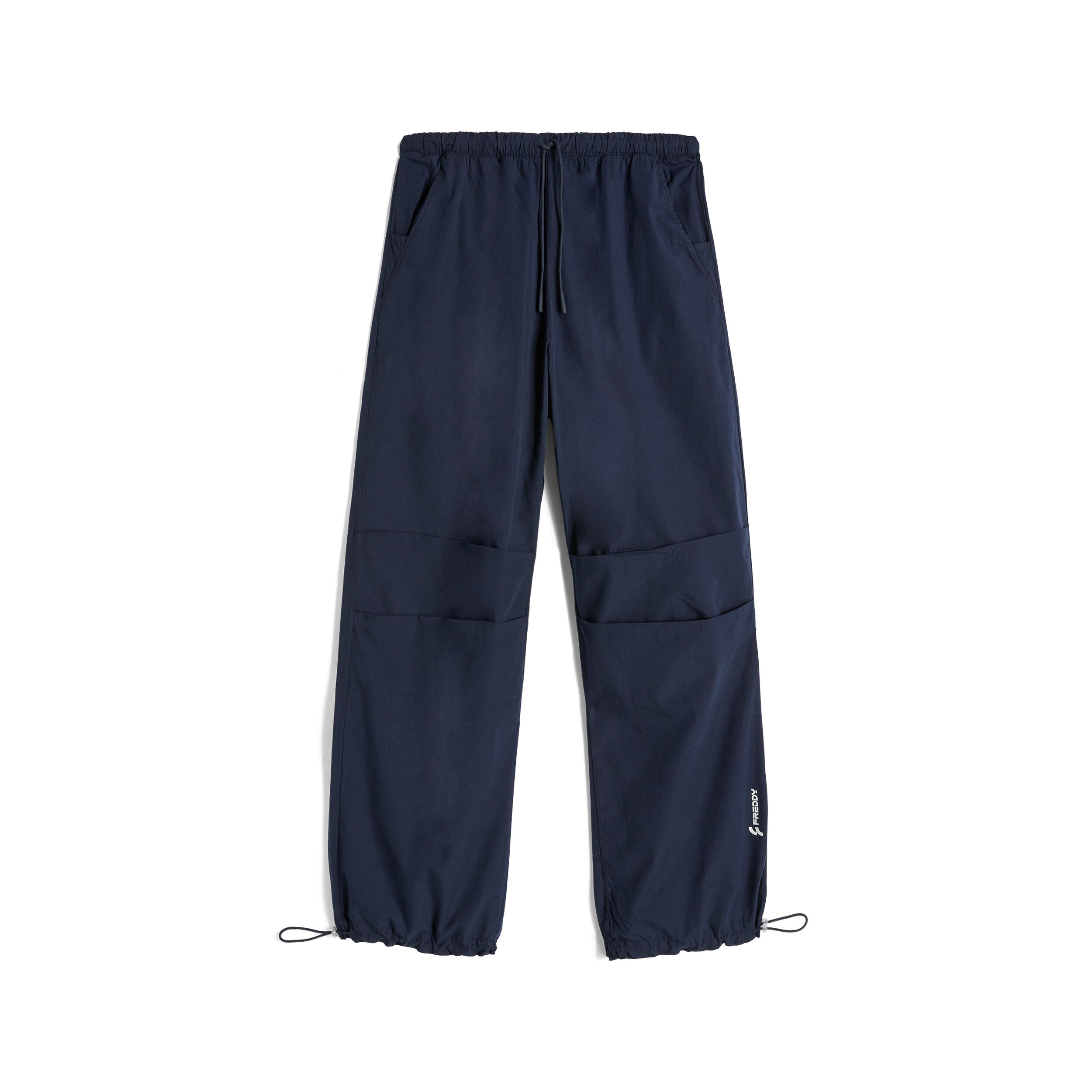 Freddy Pantaloni stile parachute pants in popeline Blu Navy Donna Large