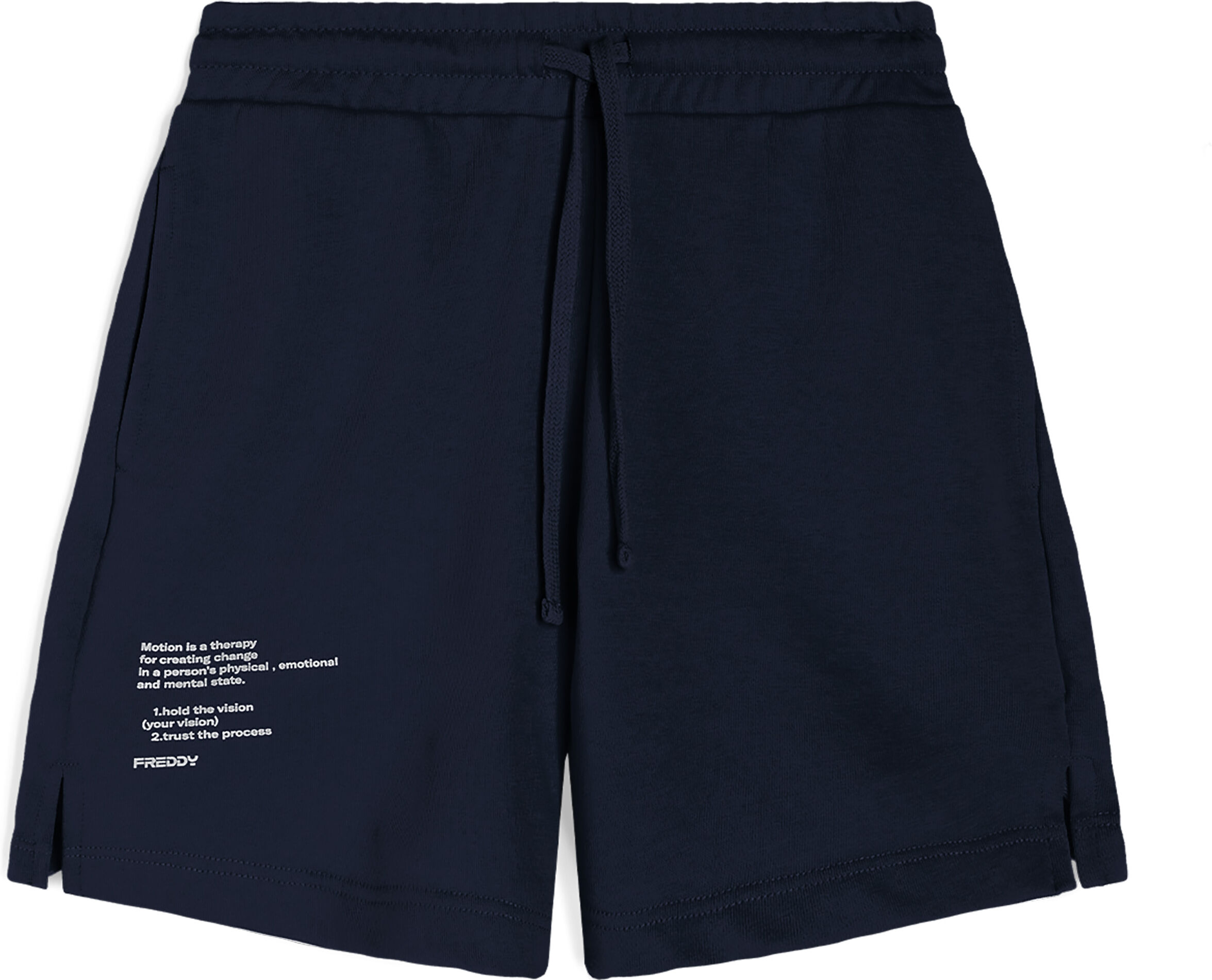 Freddy Pantaloncini donna in french terry con lettering stampa in tono Blu Navy Donna Small