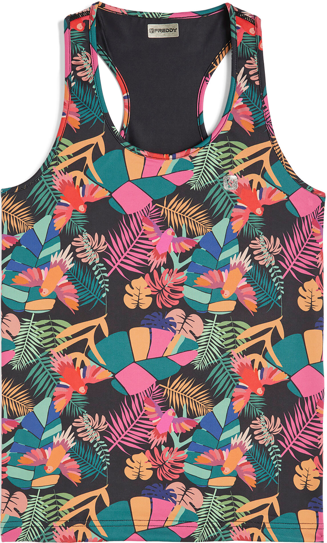 Freddy Canotta sportiva in tessuto traspirante stampa tropicale Tropical Allover Donna Large