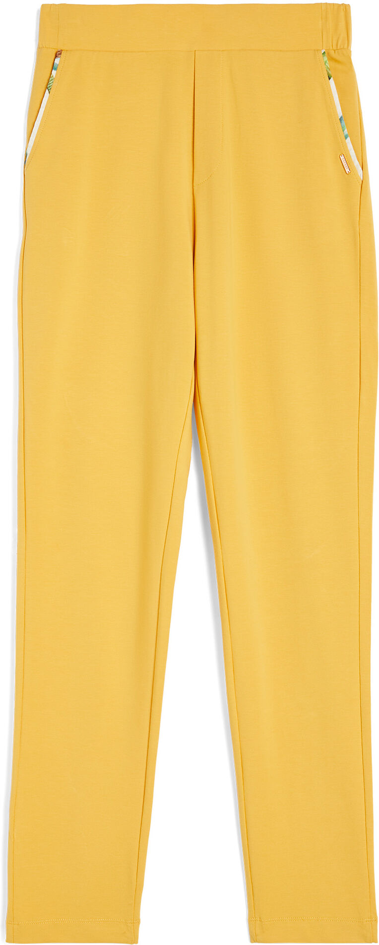 Freddy Pantaloni donna in jersey stretch con dettagli tropical Yellow -B&W Allover Flower Donna Extra Large