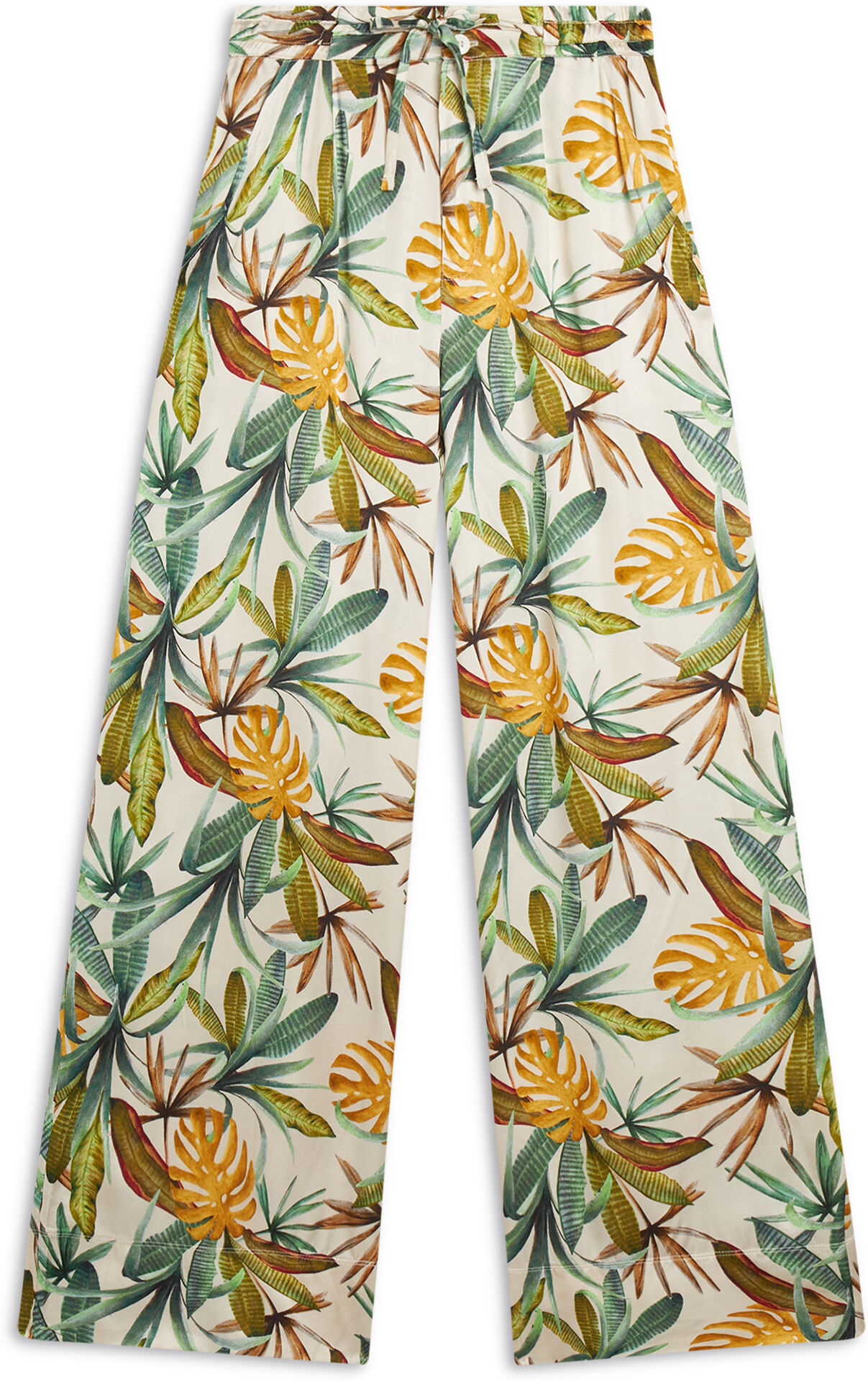 Freddy Pantaloni culotte gamba ampia in viscosa stampa tropical White - Allover Flower Donna Medium