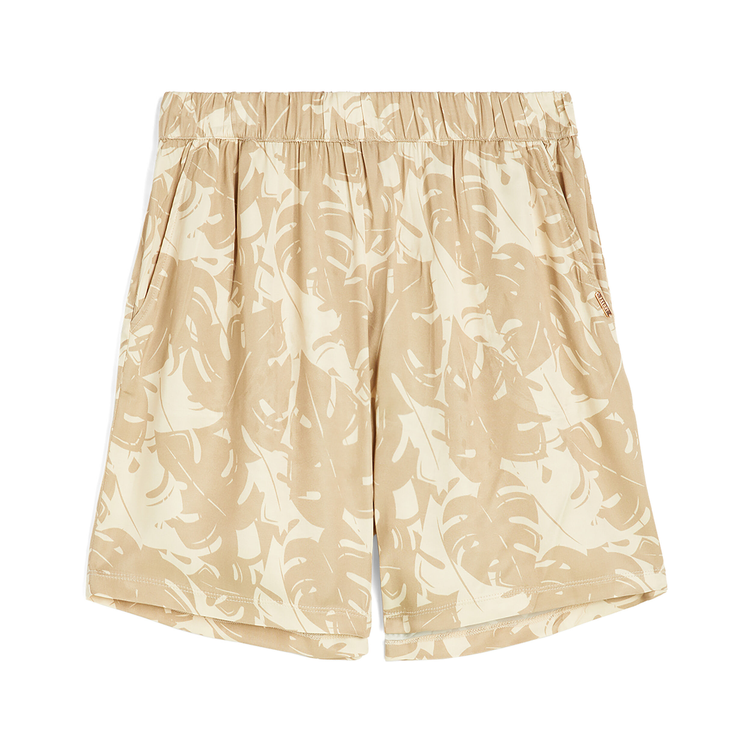 Freddy Pantaloni short donna in satin di viscosa fantasia tropical Beige And White Allover Flower Donna Extra Large