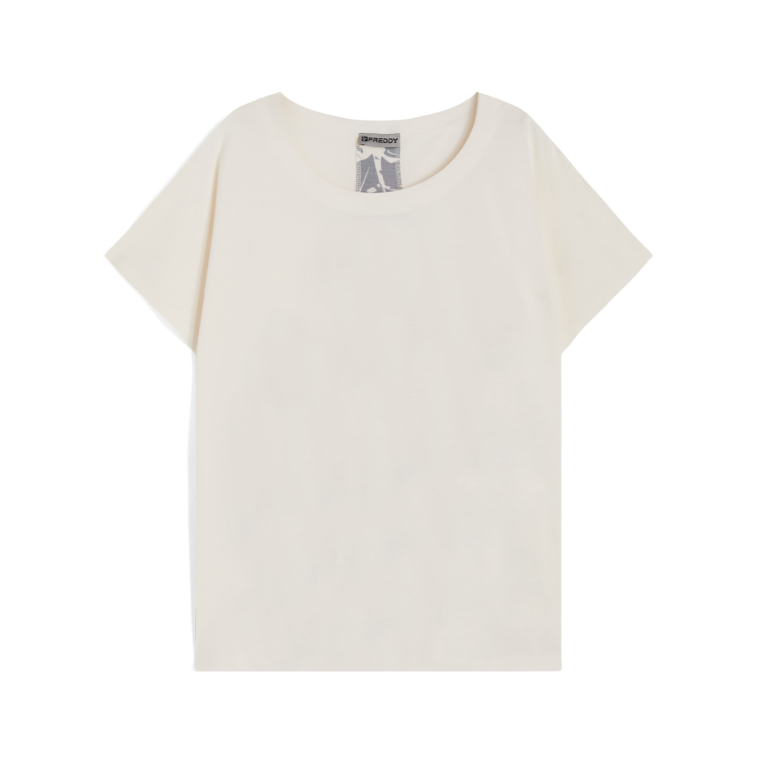 Freddy T-shirt donna con inserto posteriore stampa tropical White-B&W Allover Flower Donna Medium