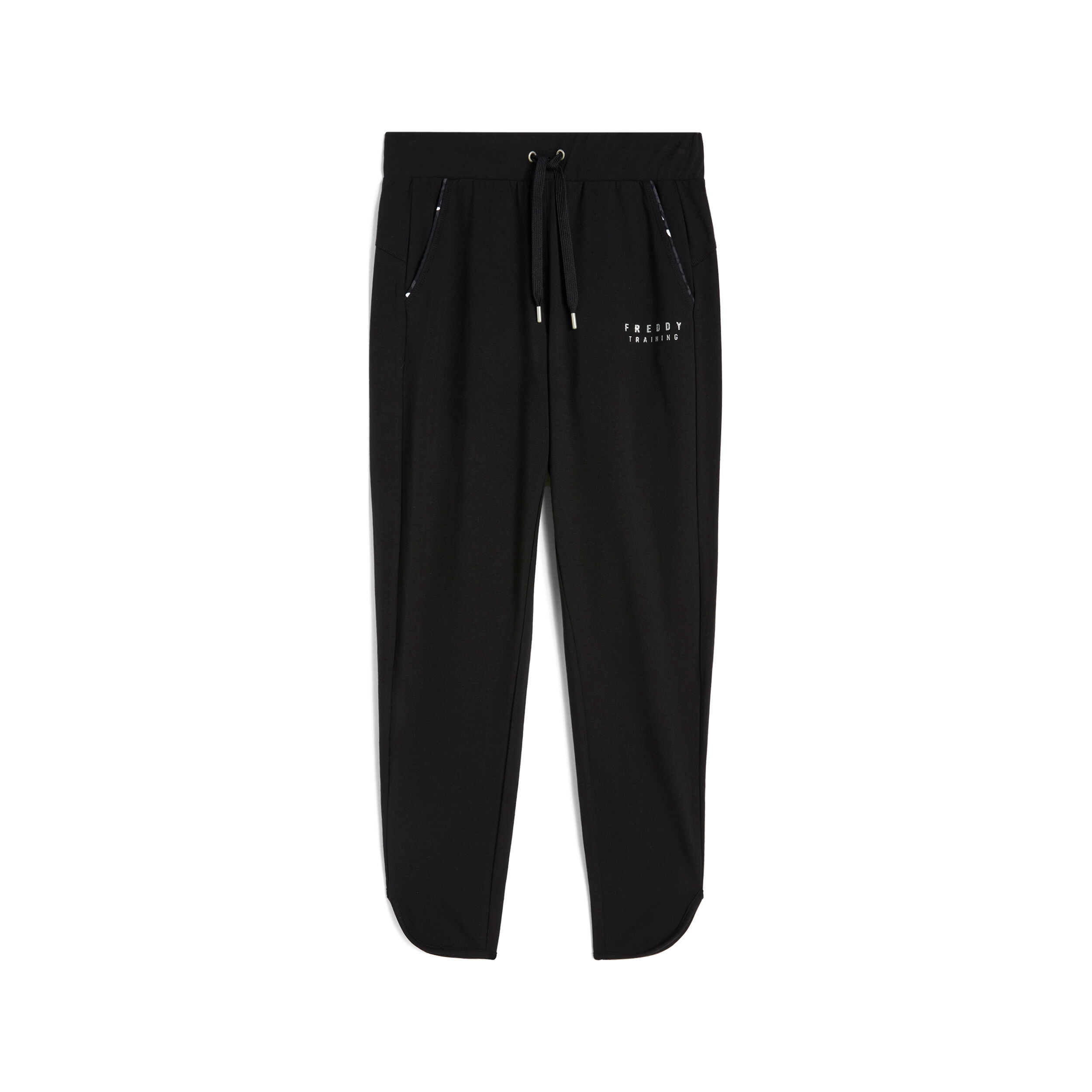 Freddy Pantaloni sportivi da donna con micro spacchi sul fondo Nero Donna Medium