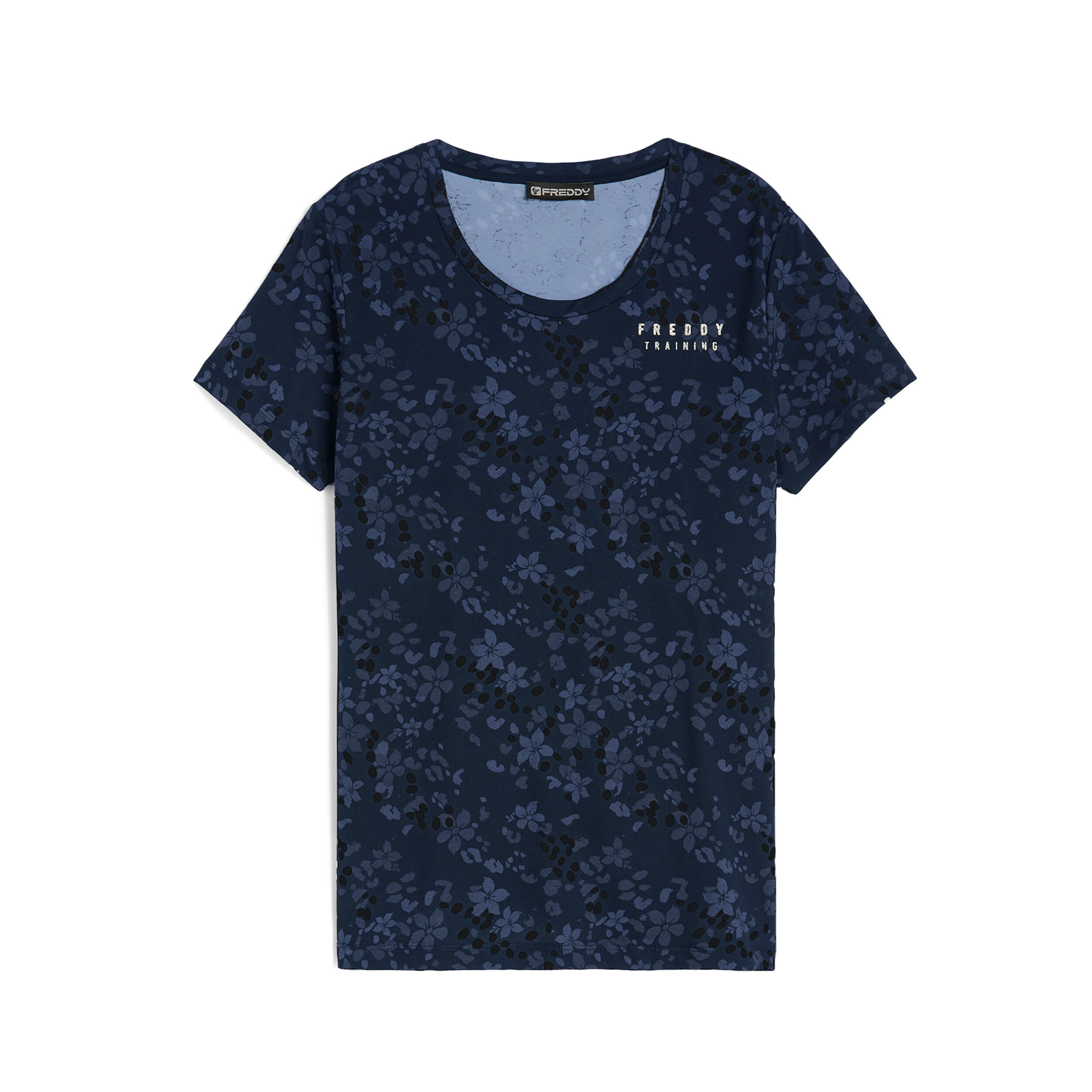 Freddy T-shirt comfort in jersey leggero stampa floreale allover Blue Animal-Flower Allover Donna Medium