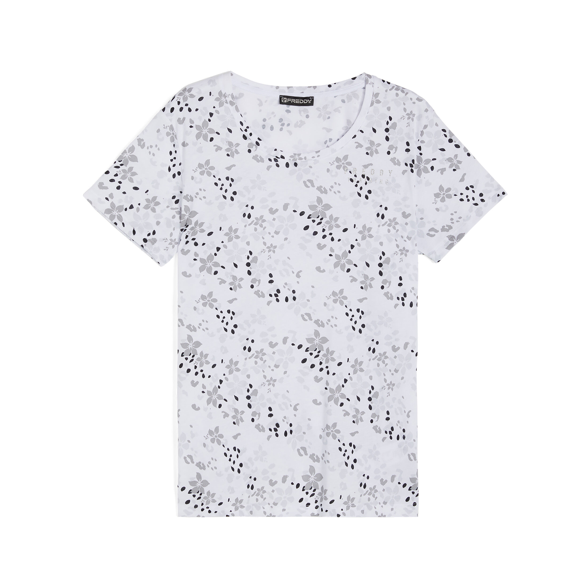 Freddy T-shirt comfort in jersey leggero stampa floreale allover White Animal-Flower Allover Donna Large