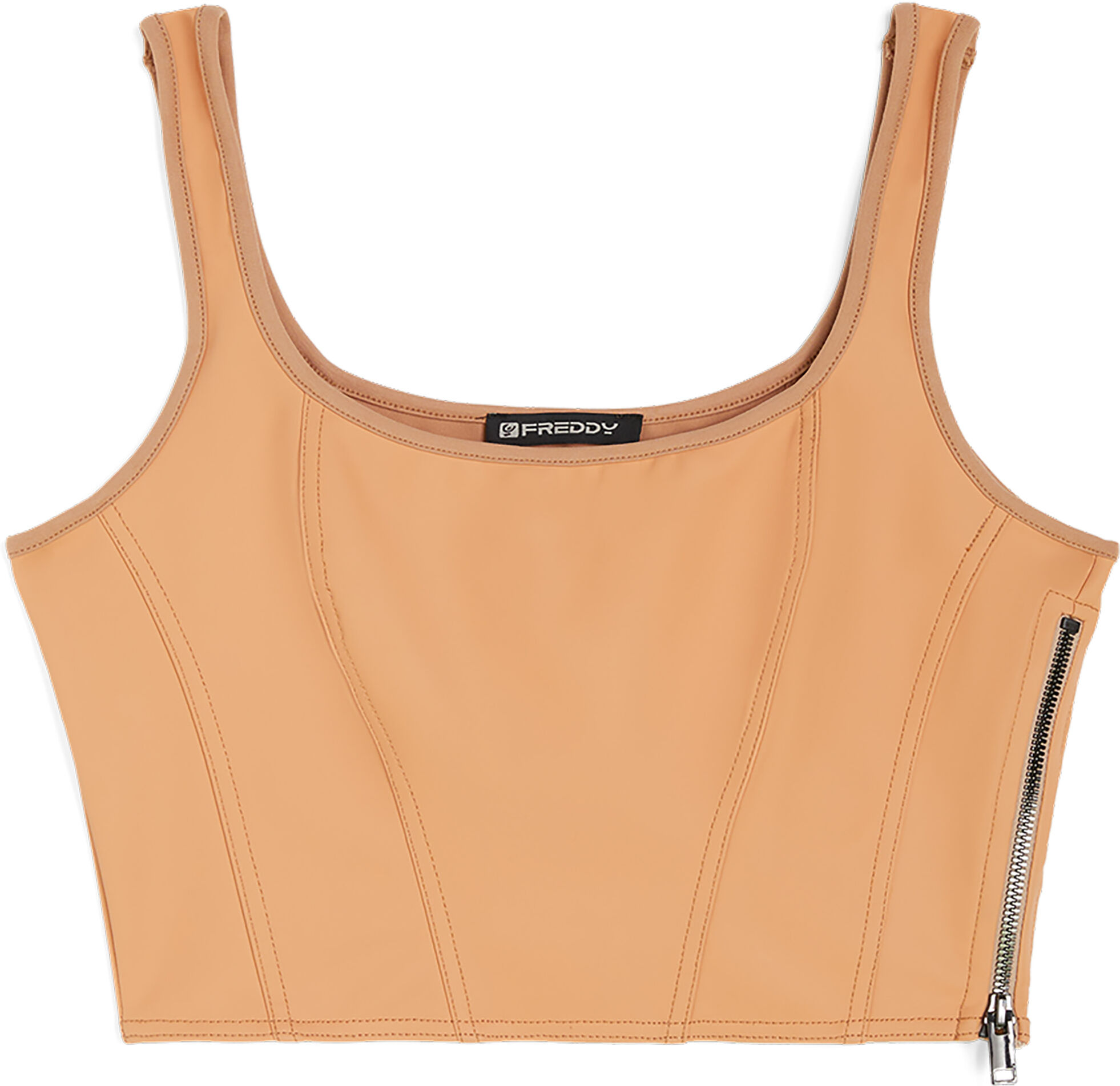 Freddy Top corto stile bustier in similpelle Macaroon Donna Small