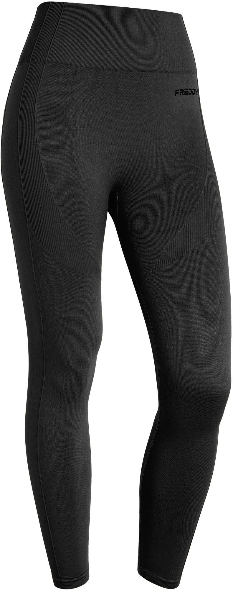 Freddy Leggings seamless vita alta 7/8 con dettagli in costina Nero Donna Medium/Large