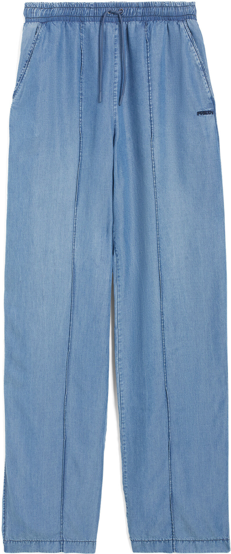 Freddy Pantaloni gamba ampia in tessuto chambray effetto denim Light Blue-Seams On Tone Donna Extra Large