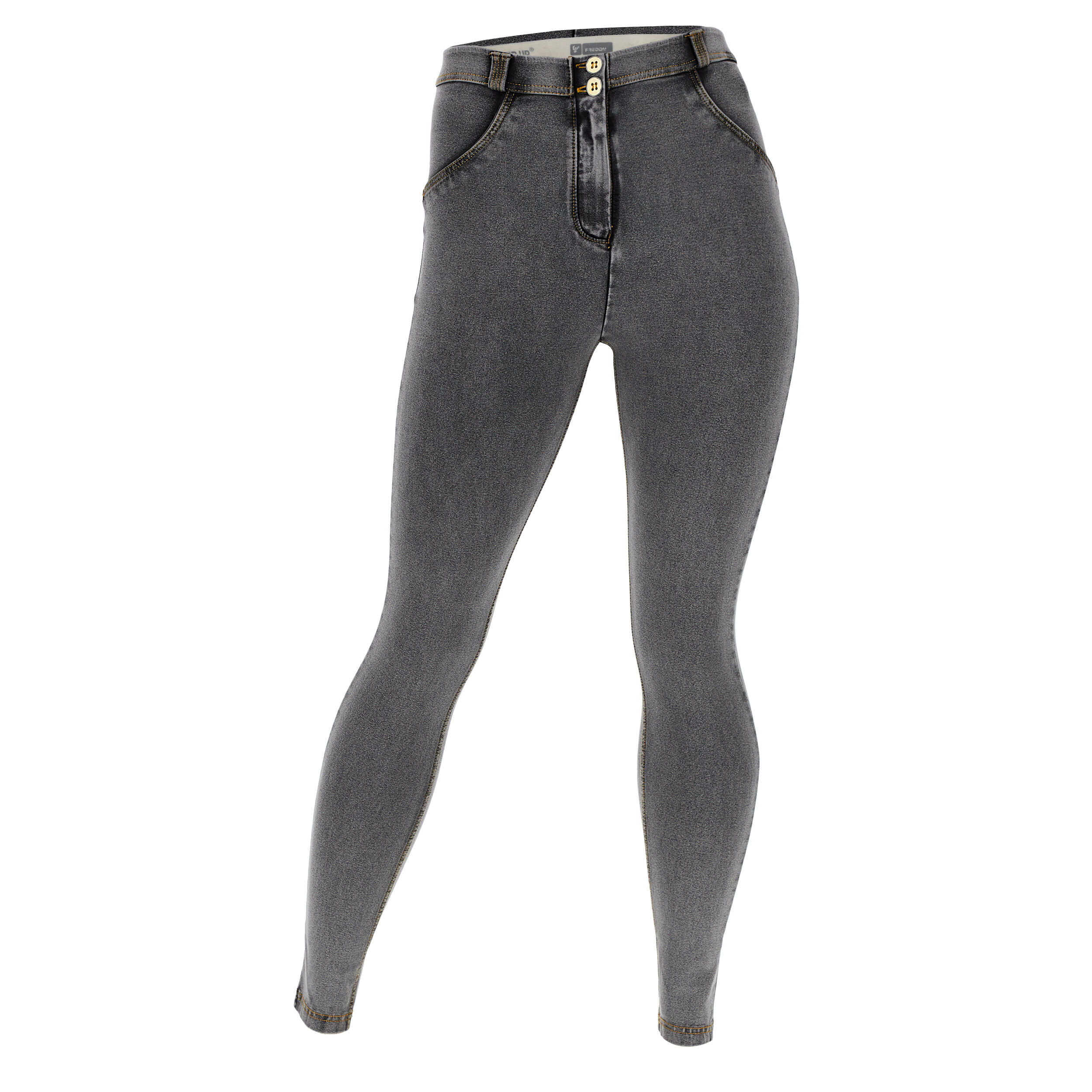 Freddy Jeggings push up WR.UP® curvy gamba skinny in cotone Gray Jeans-Yellow Seams Donna Large