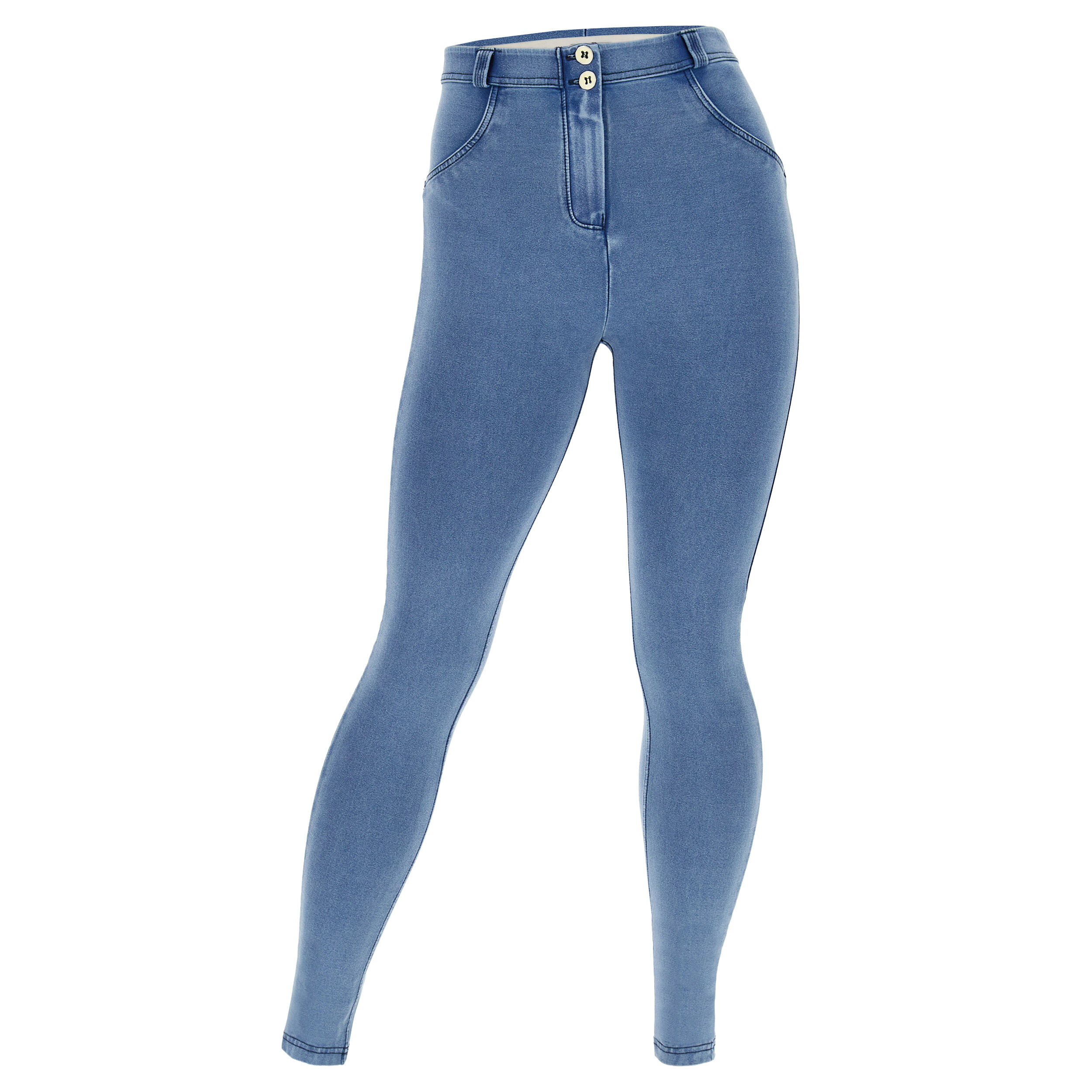 Freddy Jeggings push up WR.UP® curvy gamba skinny in cotone Light Blue-Seams On Tone Donna Medium