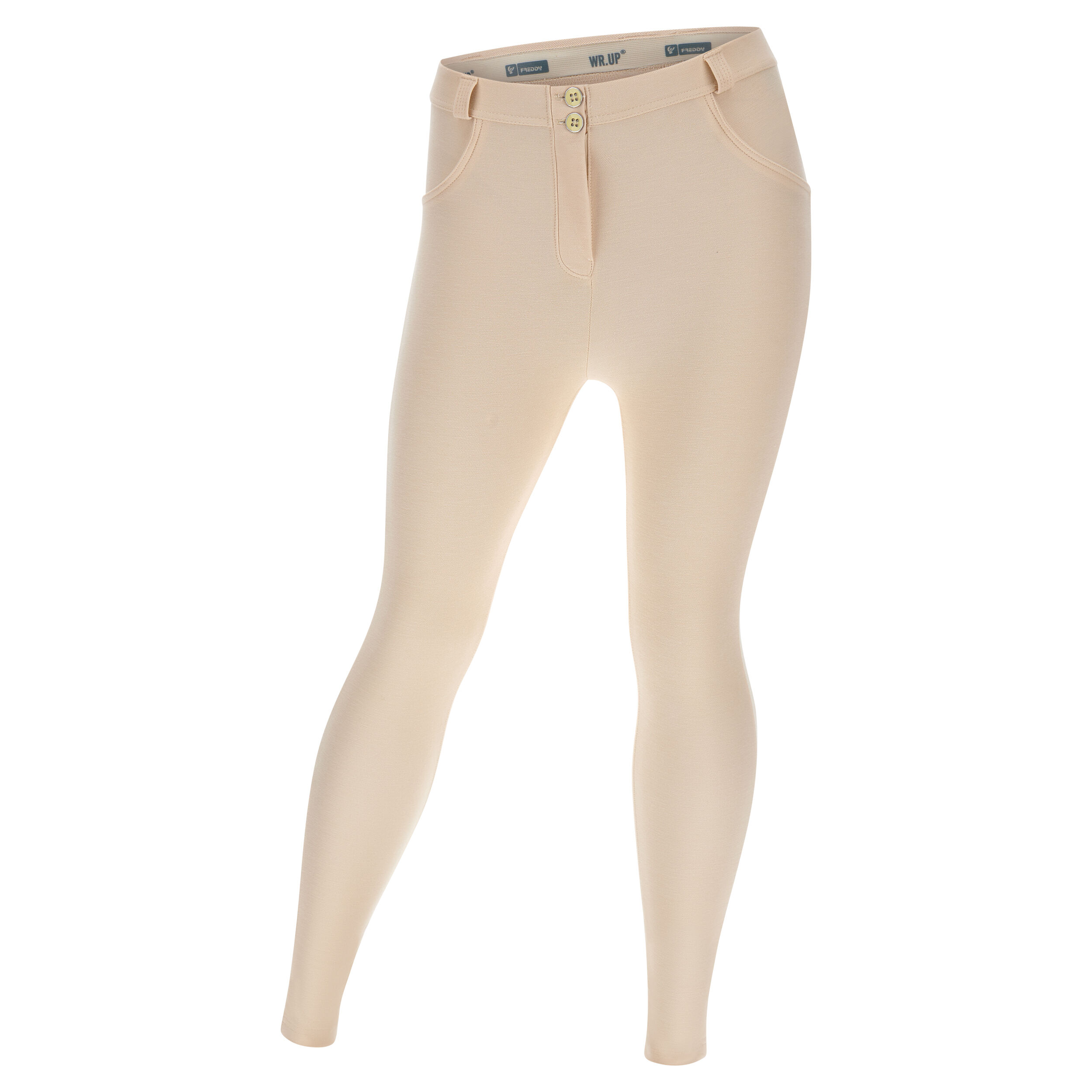 Freddy Pantaloni push up WR.UP® curvy jersey drill ecosostenibile Macadamia Donna Extra Large