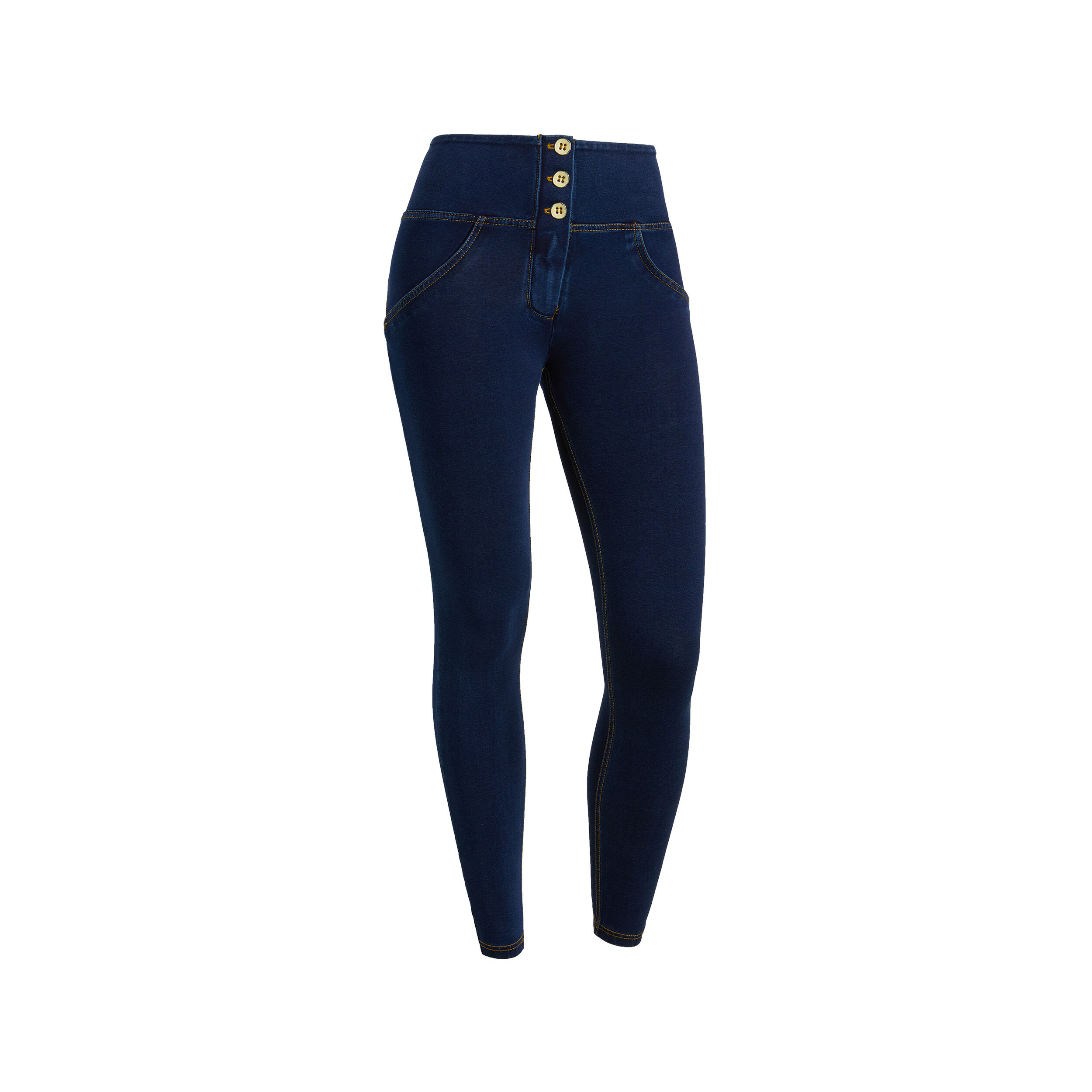 Freddy Jeggings push up WR.UP® clessidra superskinny vita alta Dark Jeans-Yellow Seam Donna Medium