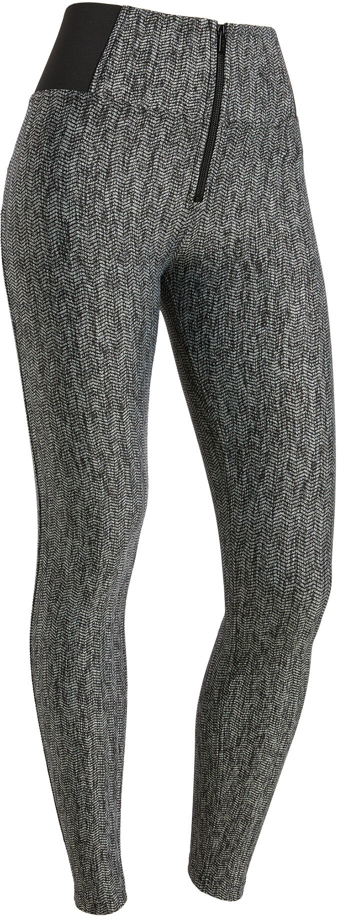 Freddy Pantaloni push up WR.UP® in jersey jacquard con vita alta Herringbone Salt-Pepper Donna Small