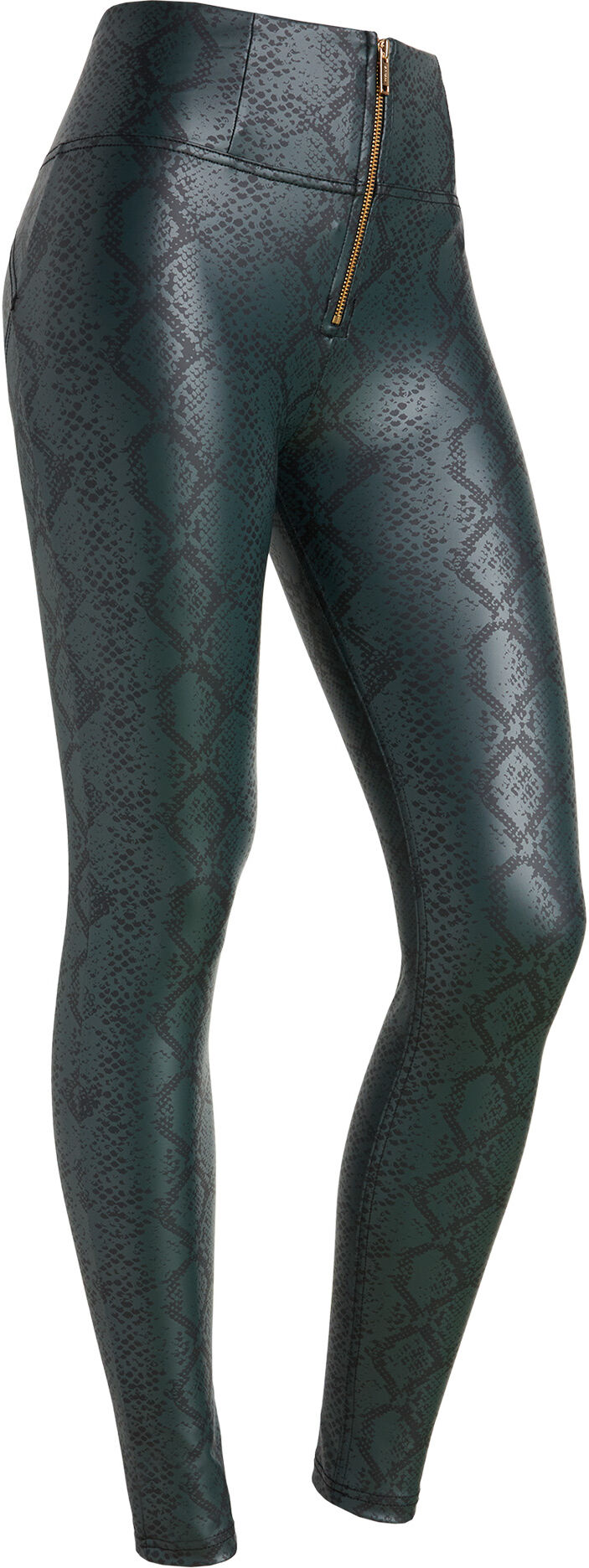 Freddy Pantaloni WR.UP® vita alta in similpelle pitonata colorata Snake Allover Green Donna Extra Large